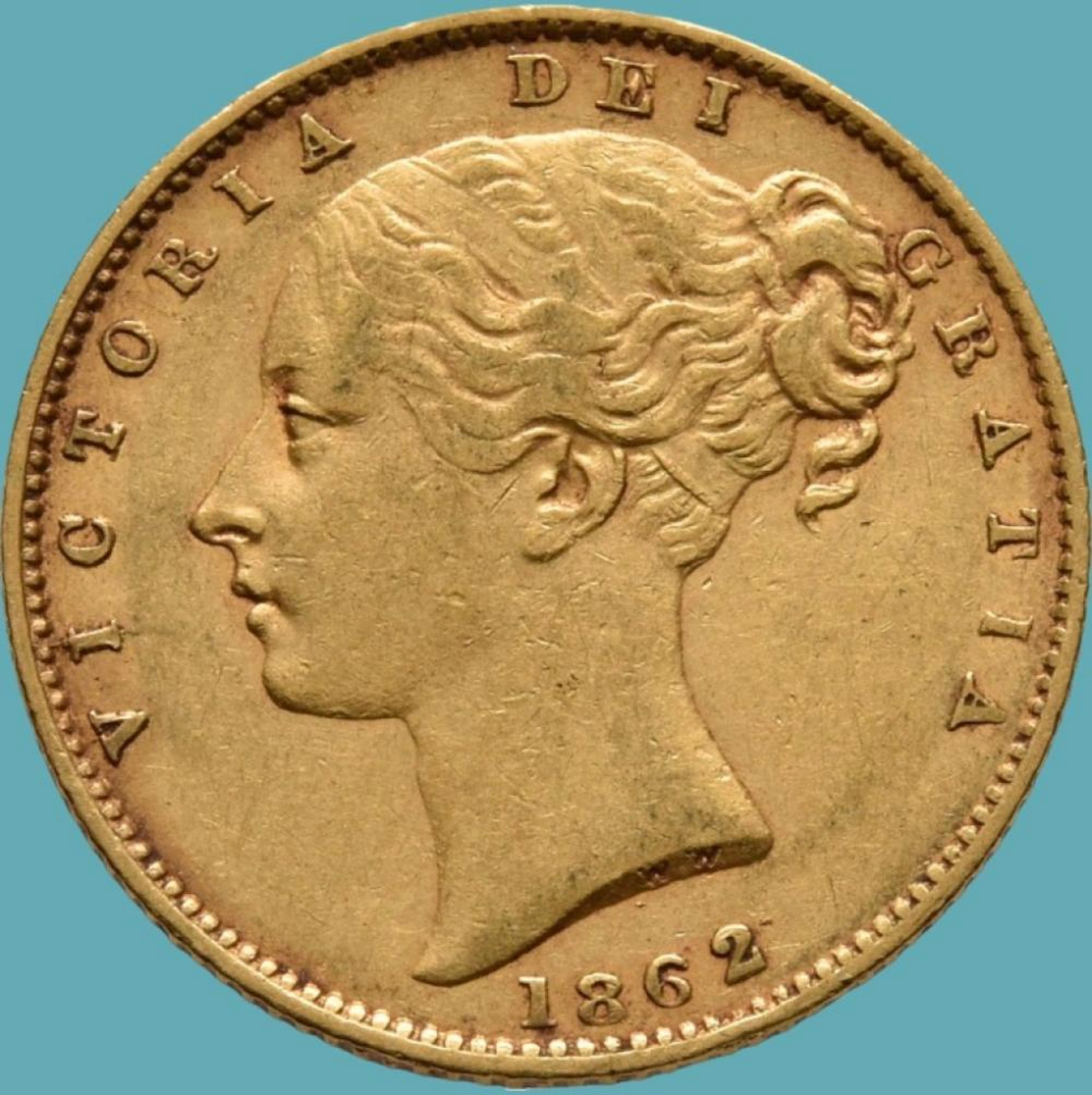 Rainha Victória, 1 Libra, 1862, Reino Unido, Ouro, P.7,96 g.