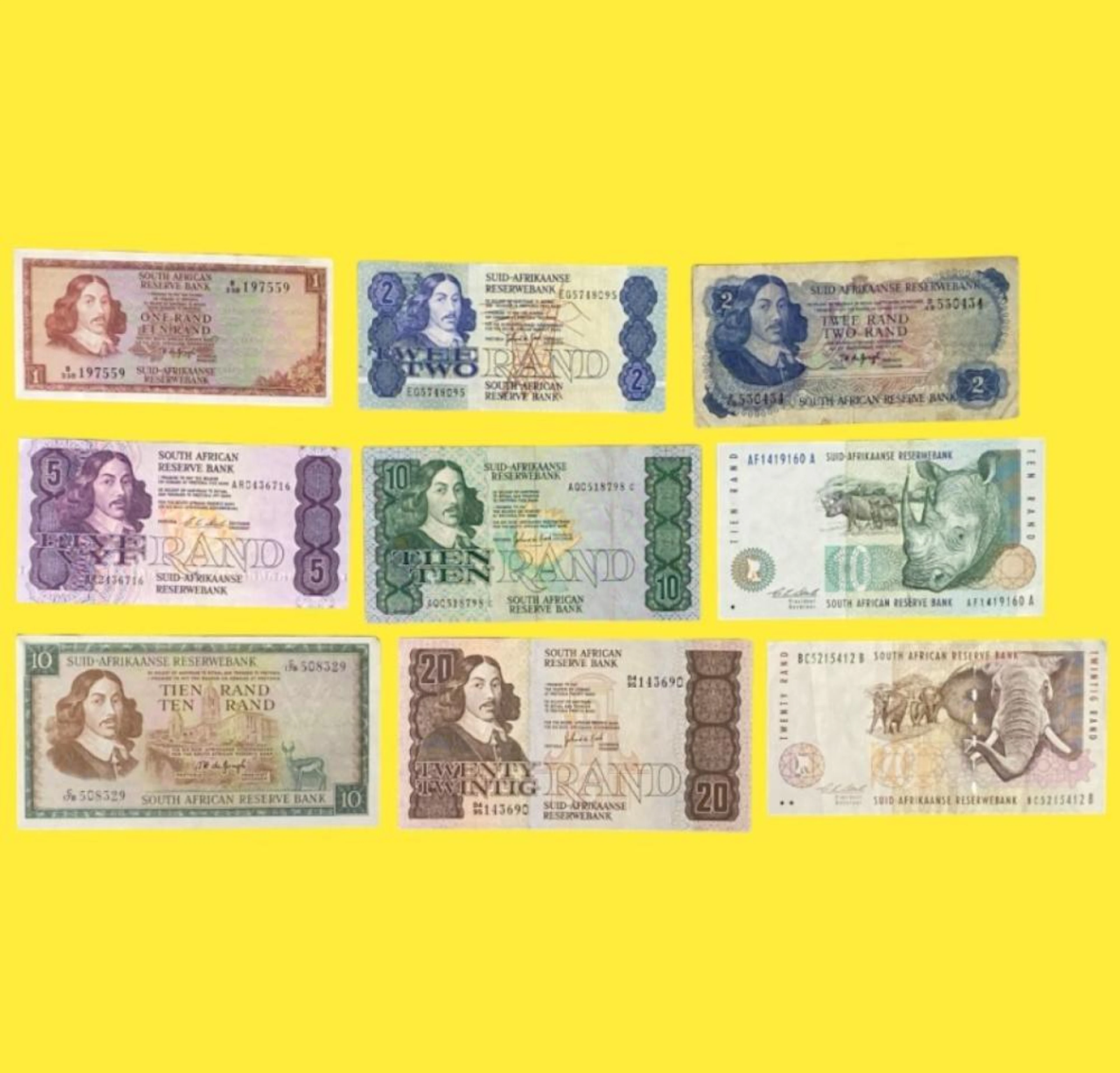Lote de 12 Notas de África do Sul