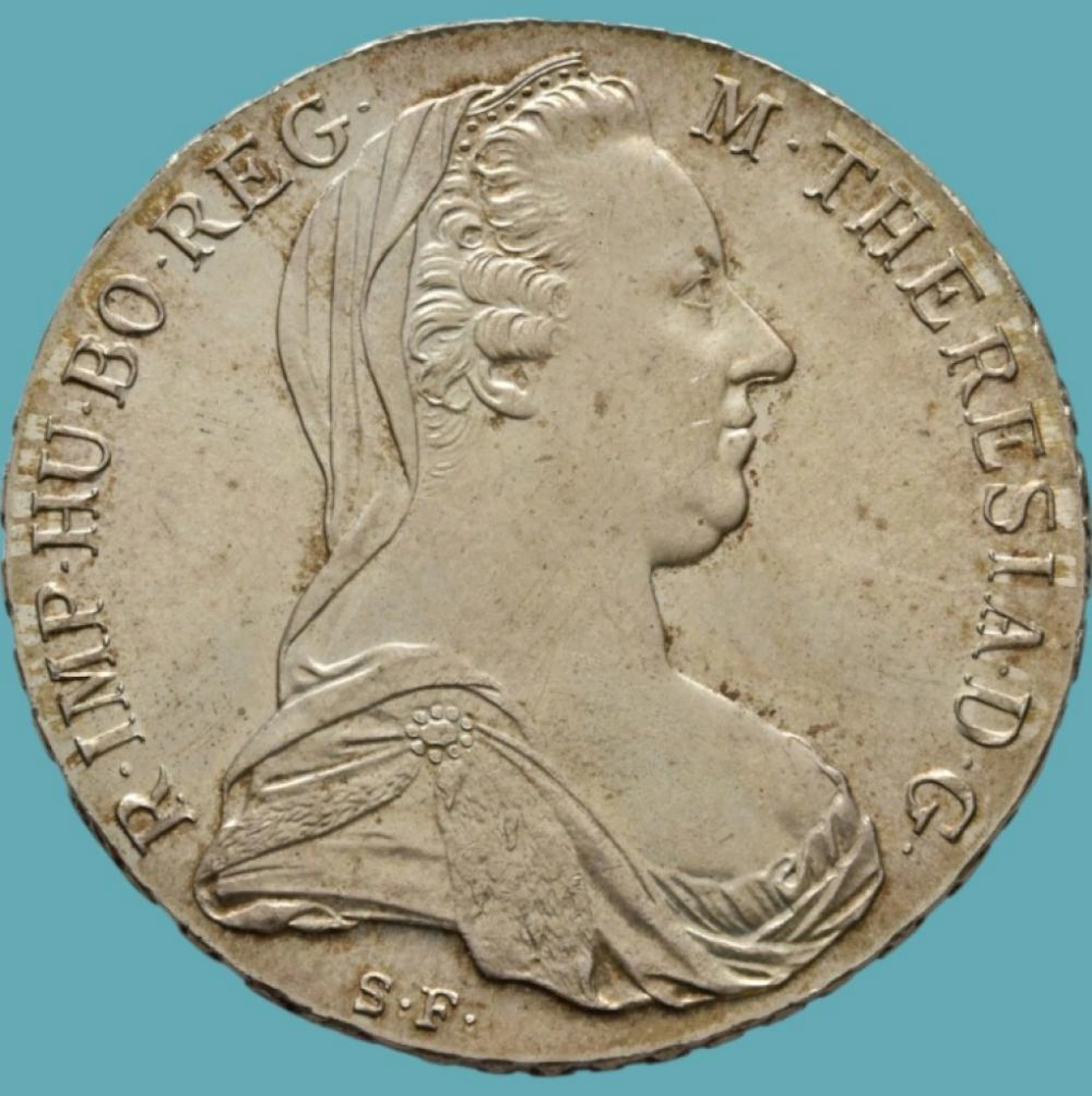 Rainha Maria Teresa, 1 Thaler, 1780, Áustria, Prata, P.28,04 g.