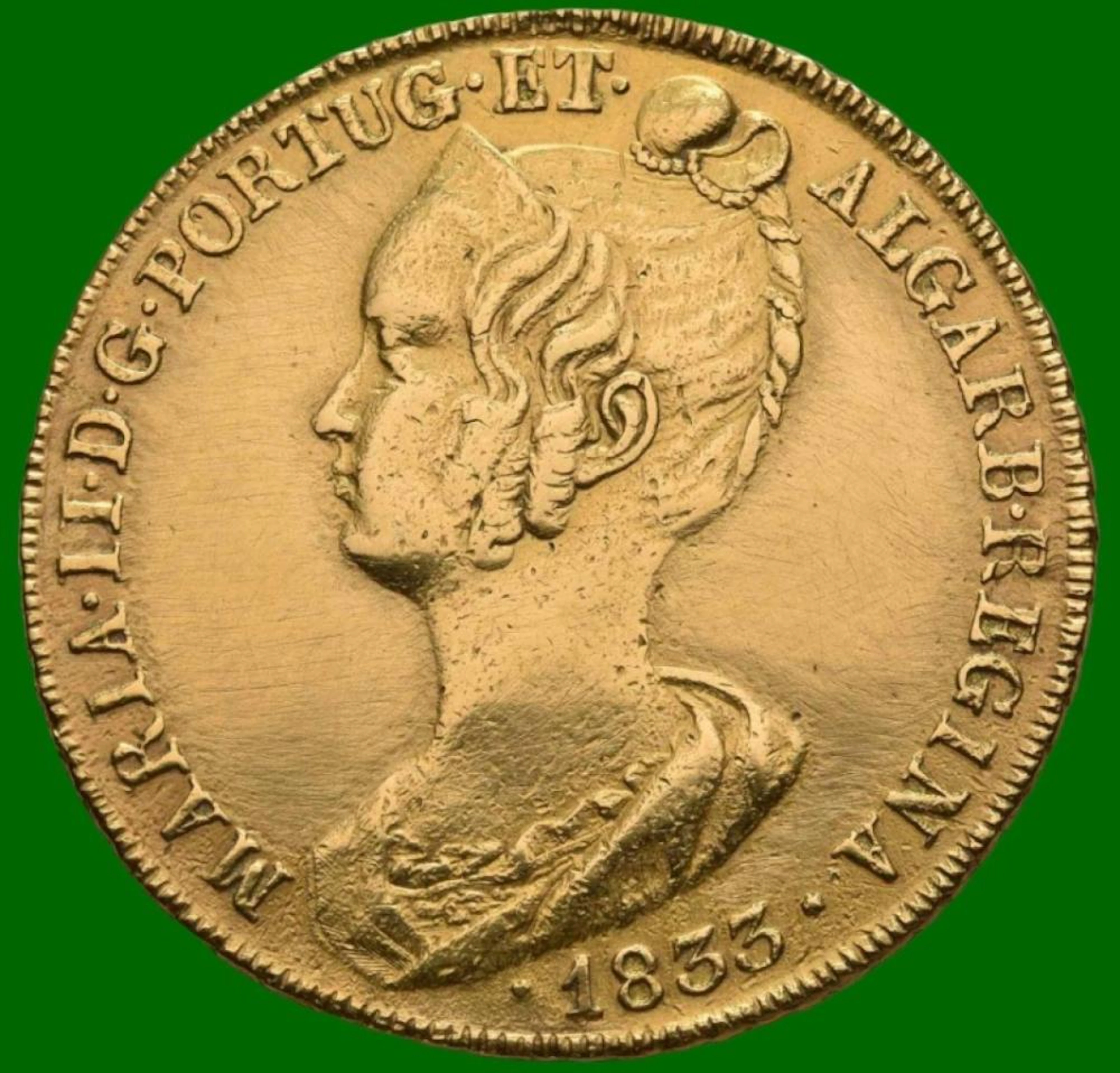 Dona Maria II, Peça, 1833, Rara, Ouro