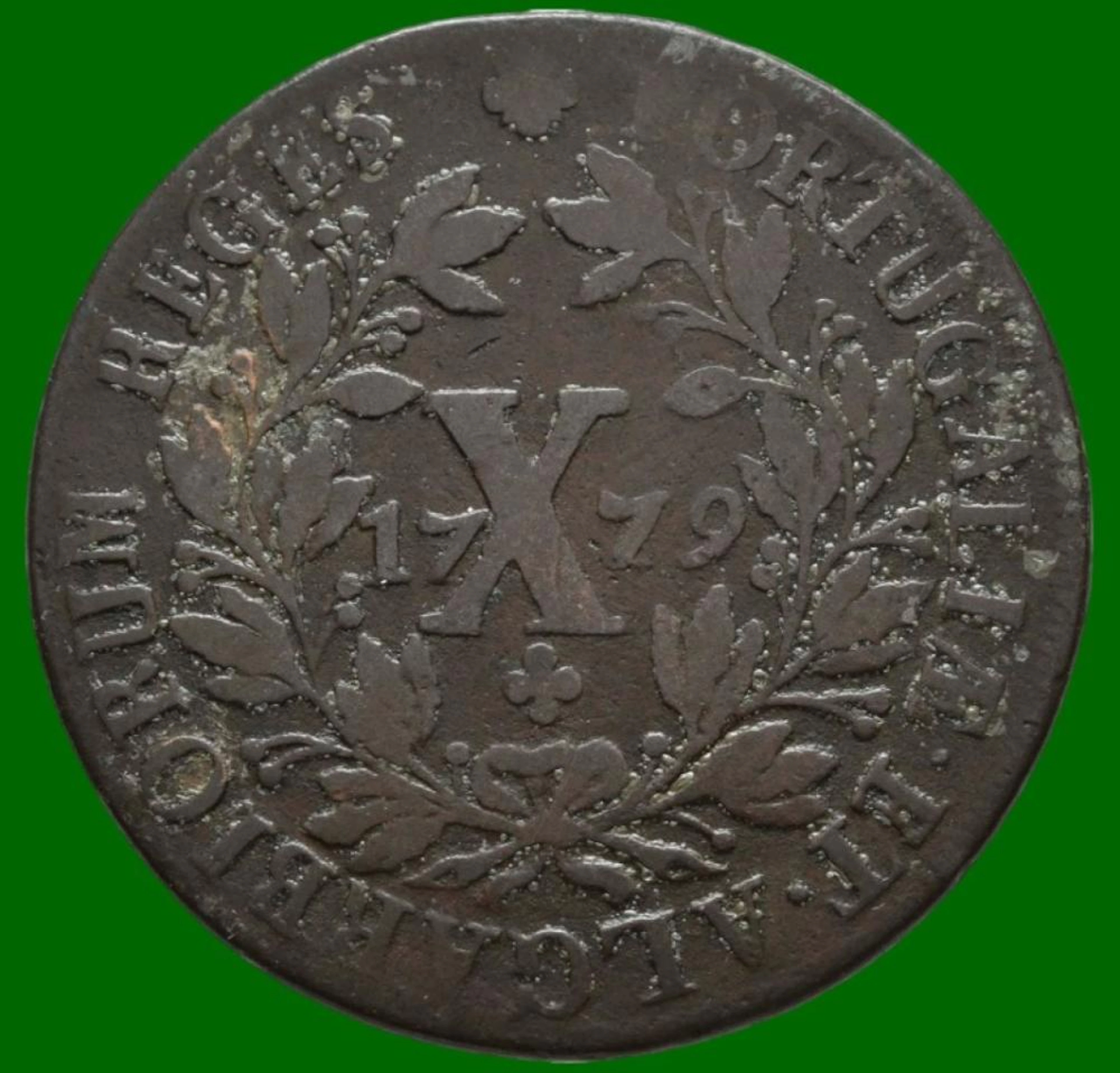 Dona Maria I & Dom Pedro III, X Réis, 1779, Cobre