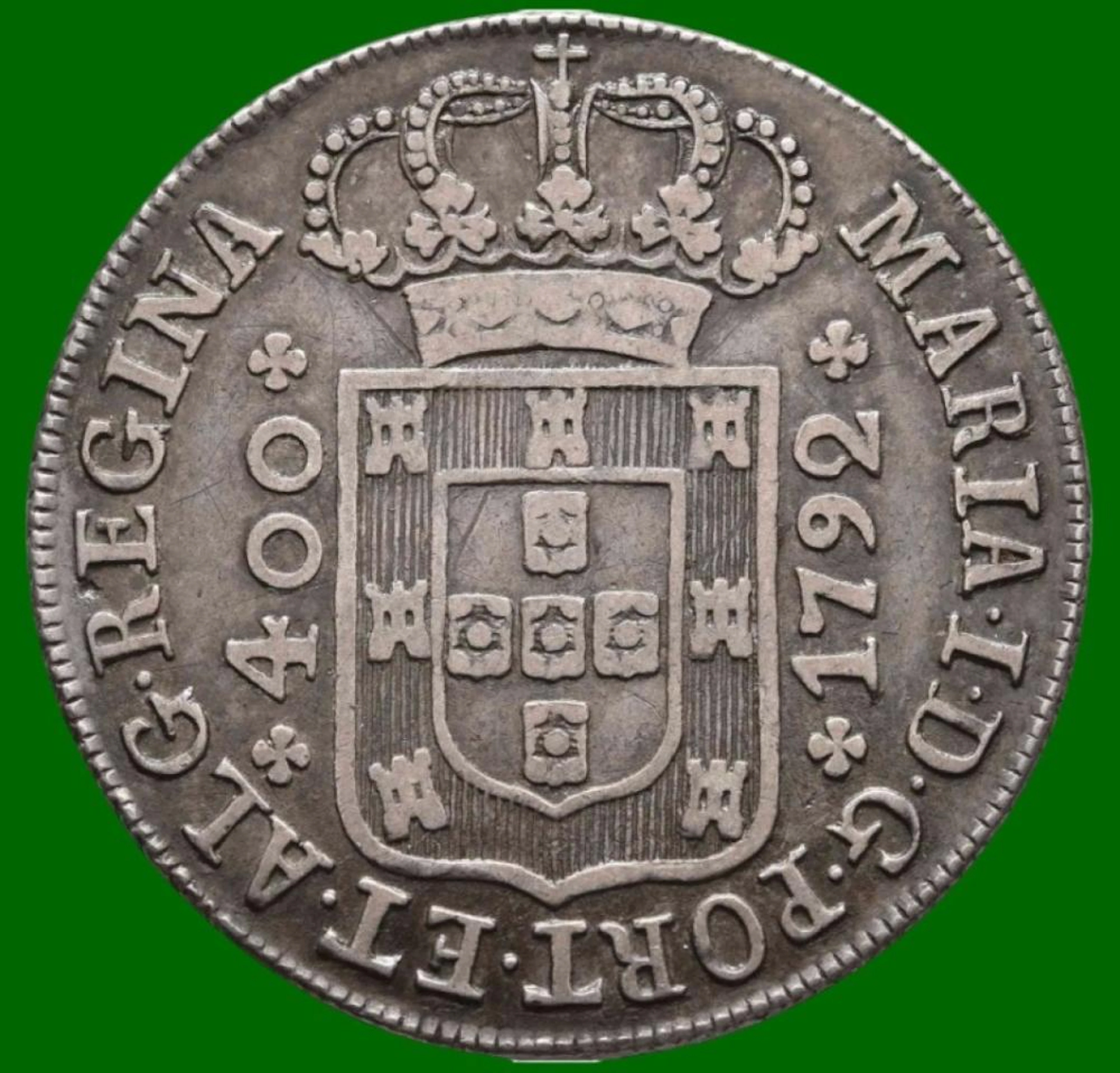 Dona Maria I, Cruzado Novo, 1792, Coroa Baixa, Prata, P.13,62 g