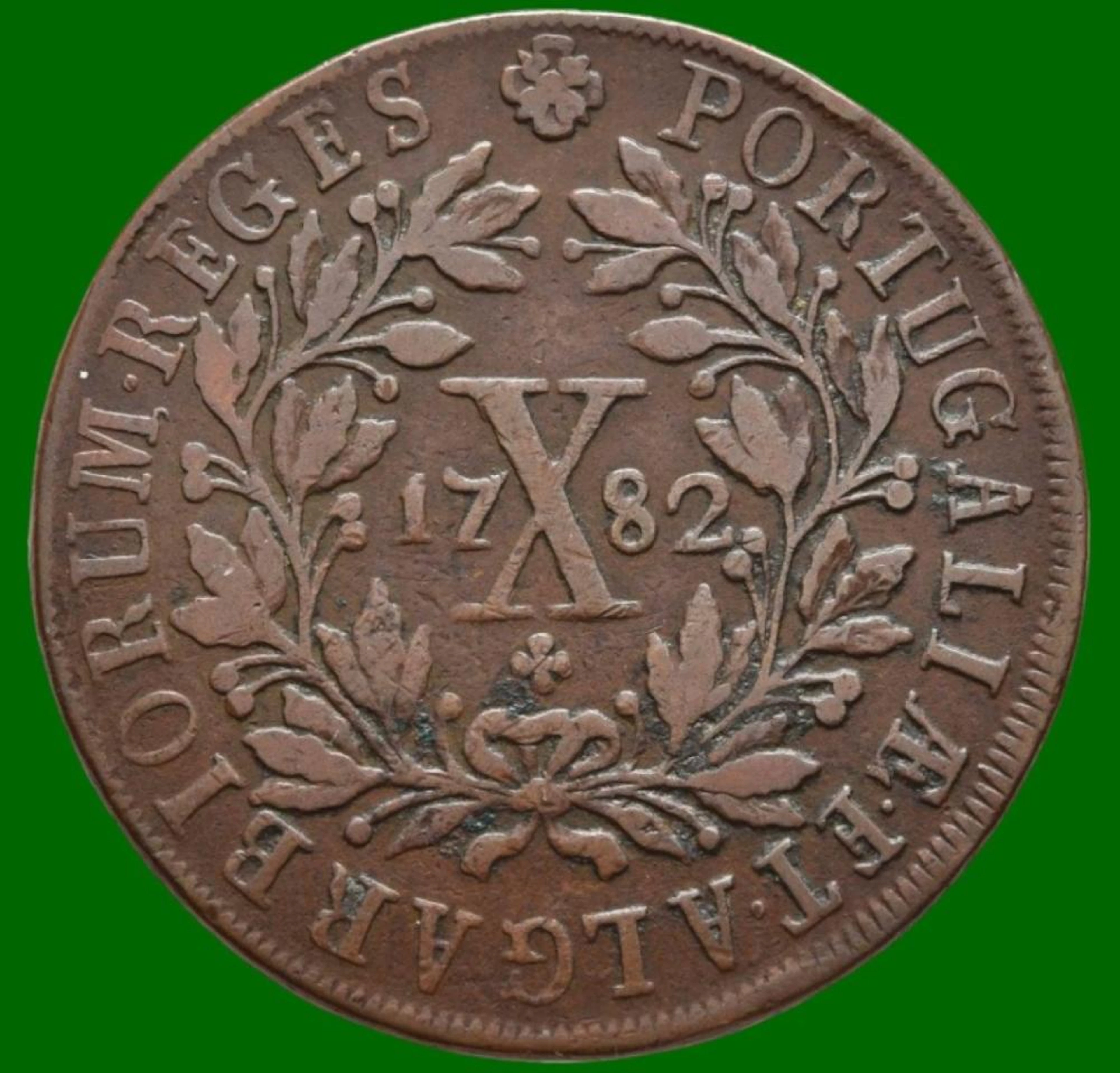 Dona Maria I & Dom Pedro III, X Réis, 1782, Cobre