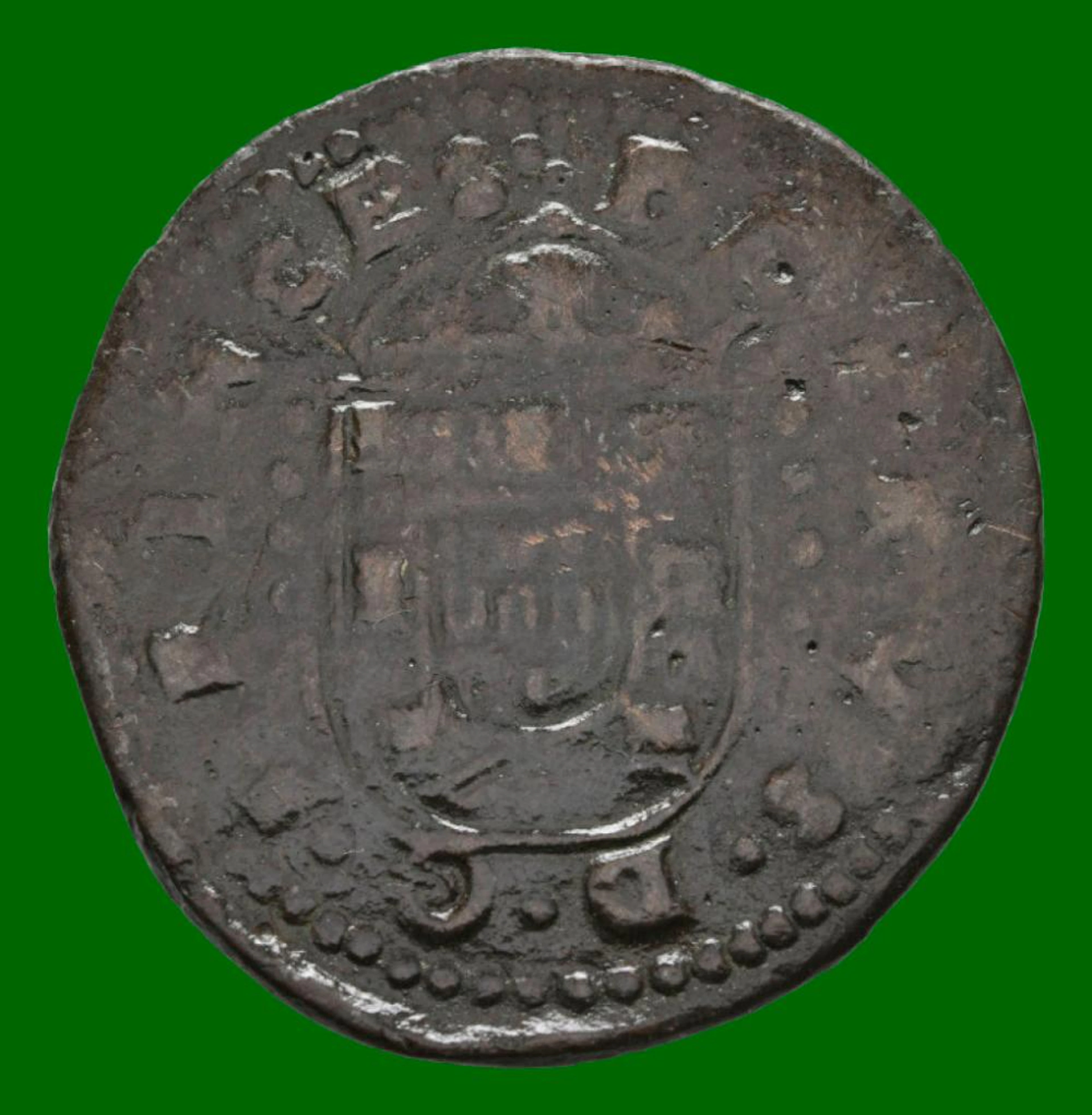 Dom Pedro, Príncipe Regente, X Réis, 1677, Cobre