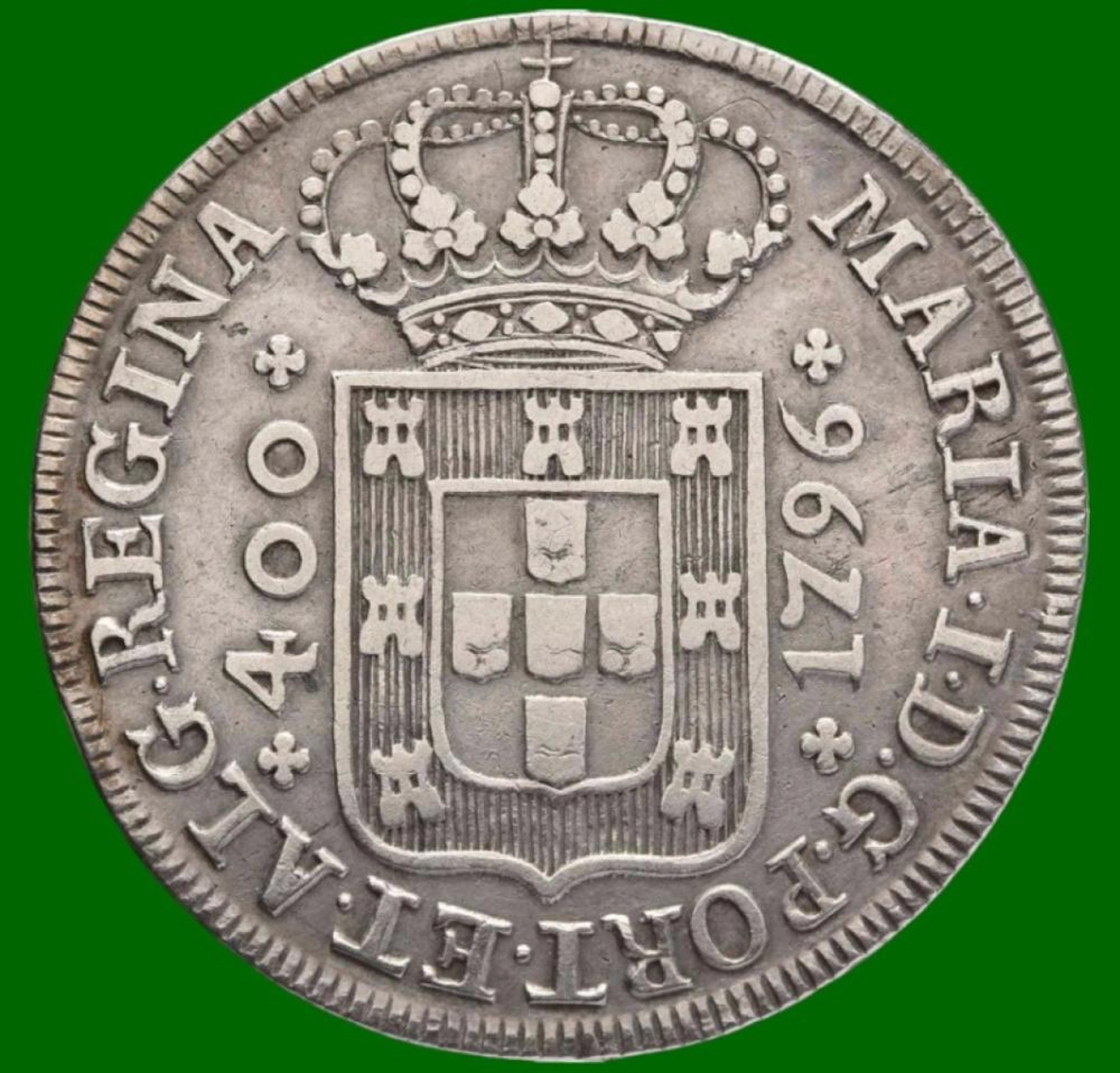 Dona Maria I, Cruzado Novo, 1796, Coroa Baixa, Prata, P. 14,46 g