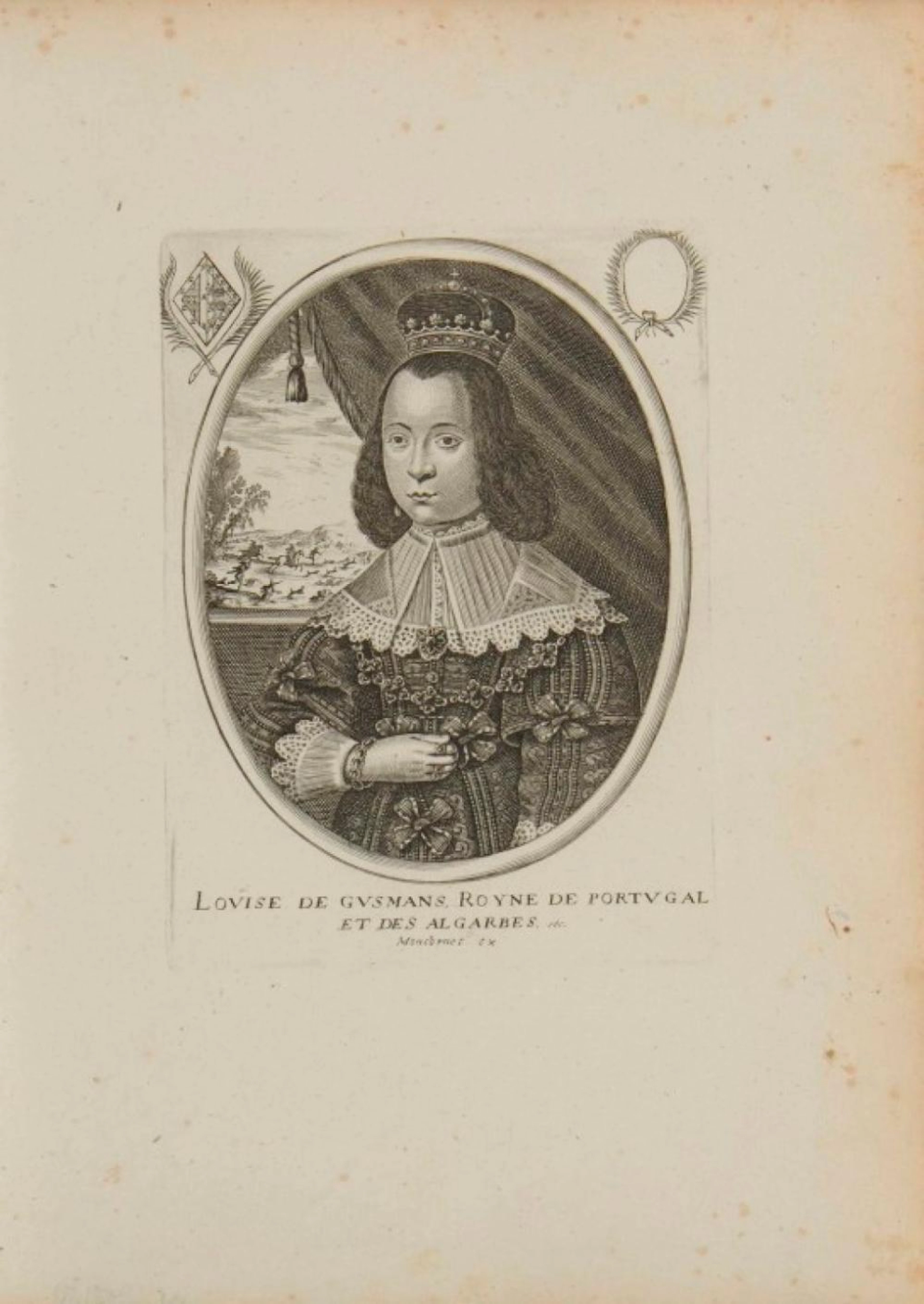 MONCORNET, Balthasar. D. Luísa de Gusmão, gravura sobre papel. Não emoldurada.