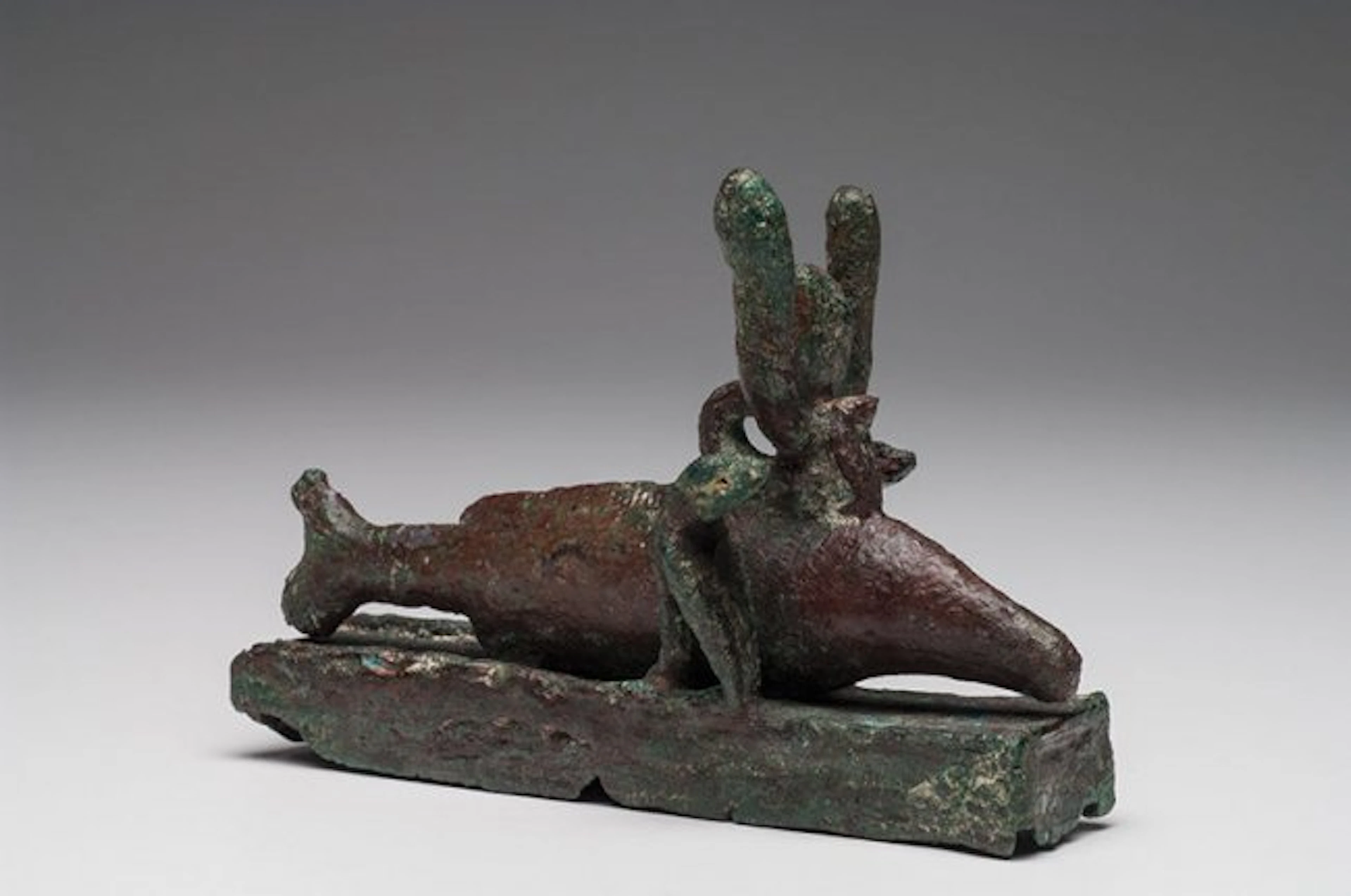 Ancient Egyptian Bronze Fish Oxyrhnychos with Uraei