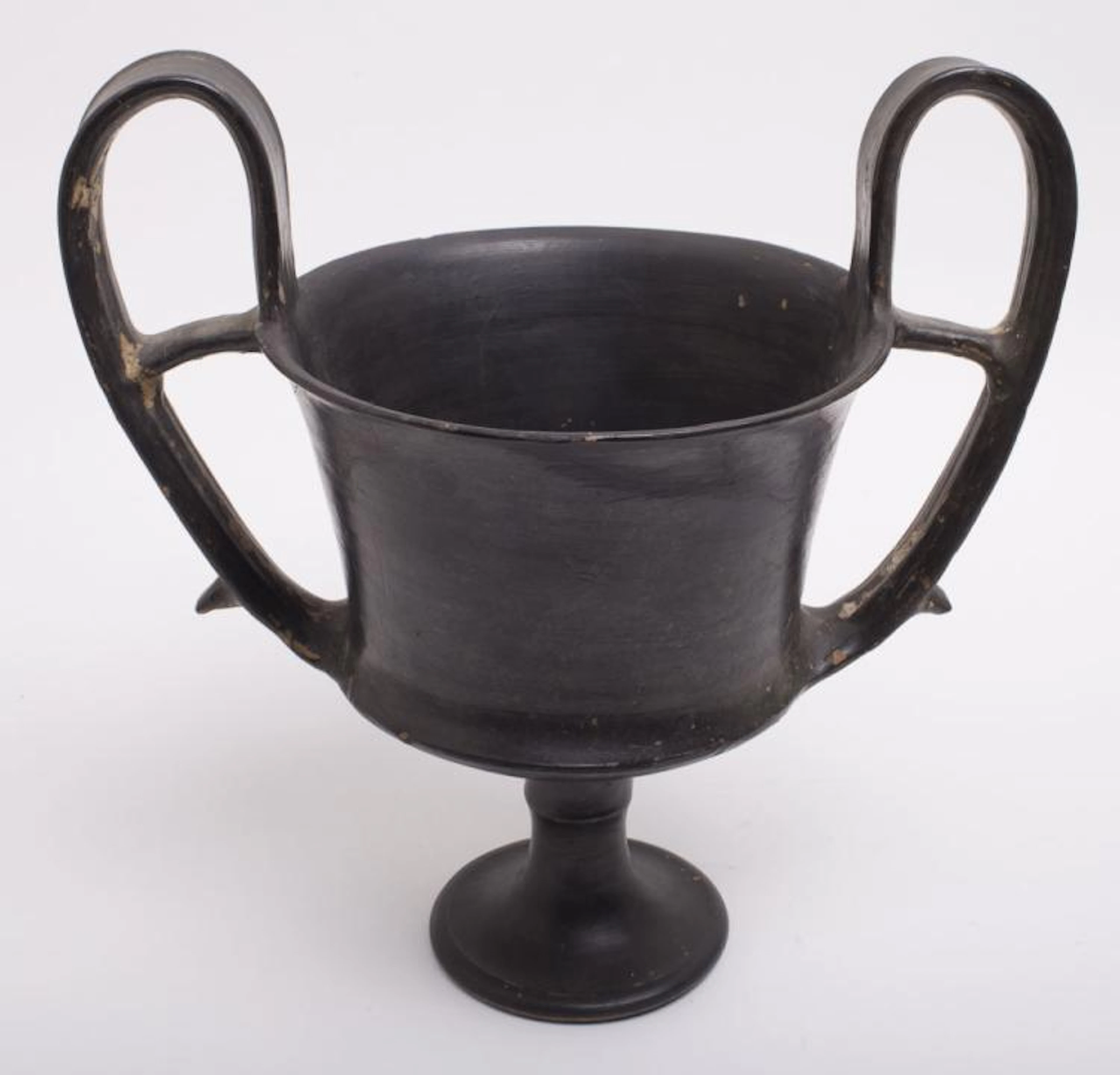 Ancient Campanian Blackware Kantharo Magna Graecia Ca. 350 B.C.