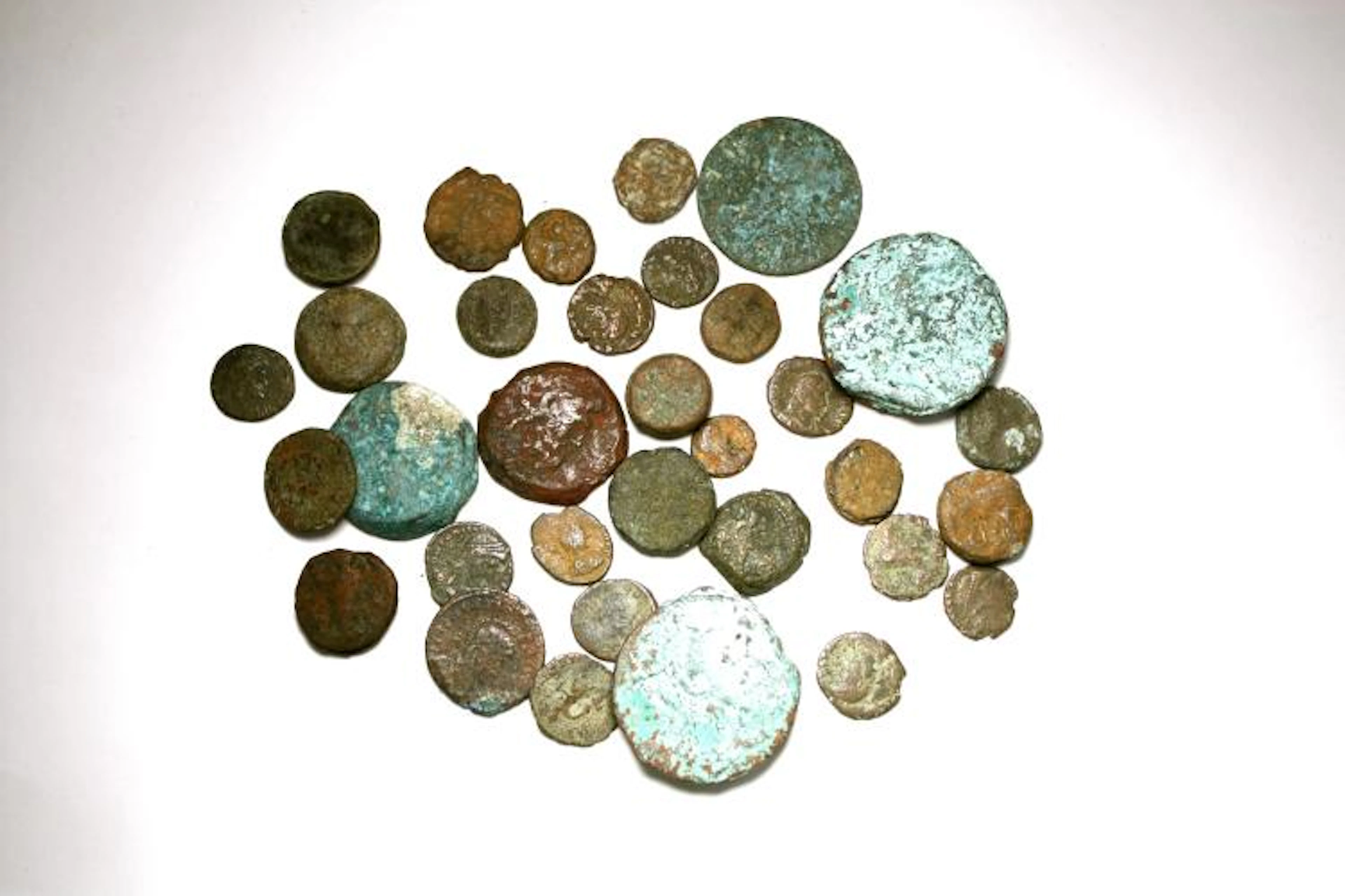 Lot of 33 Ancient Greek, Roman, Bronze, Coins c.3rd century C 3rd Century AD.