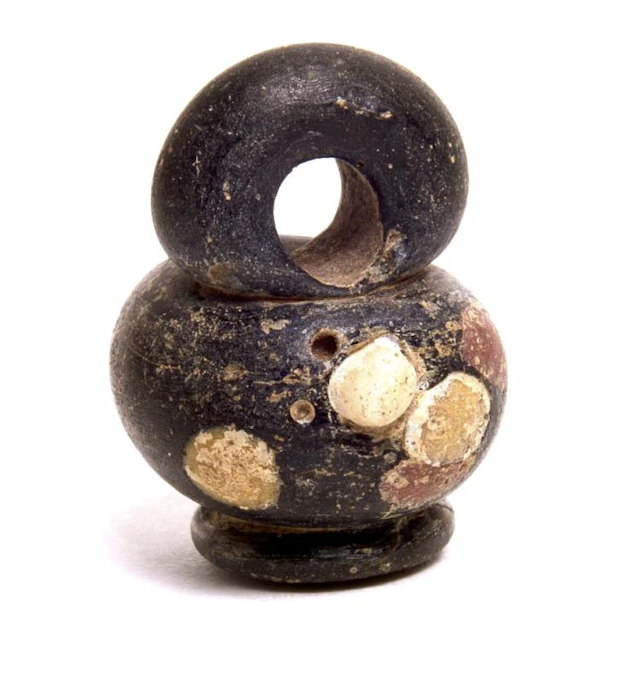 Ancient Roman Black glass Bead Amulet c.100-200 AD.