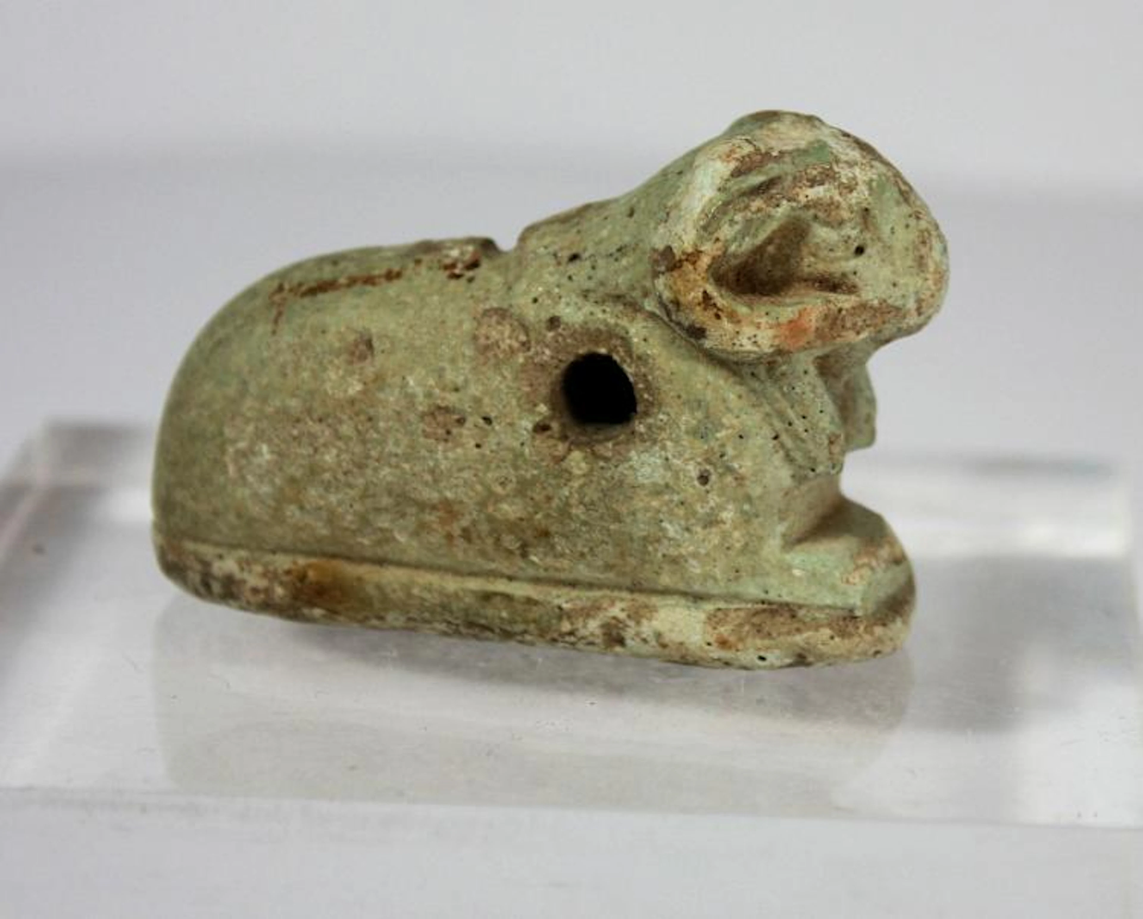 Ancient Egyptian Faience Amulet Of Khnum Ram c.300 BC.