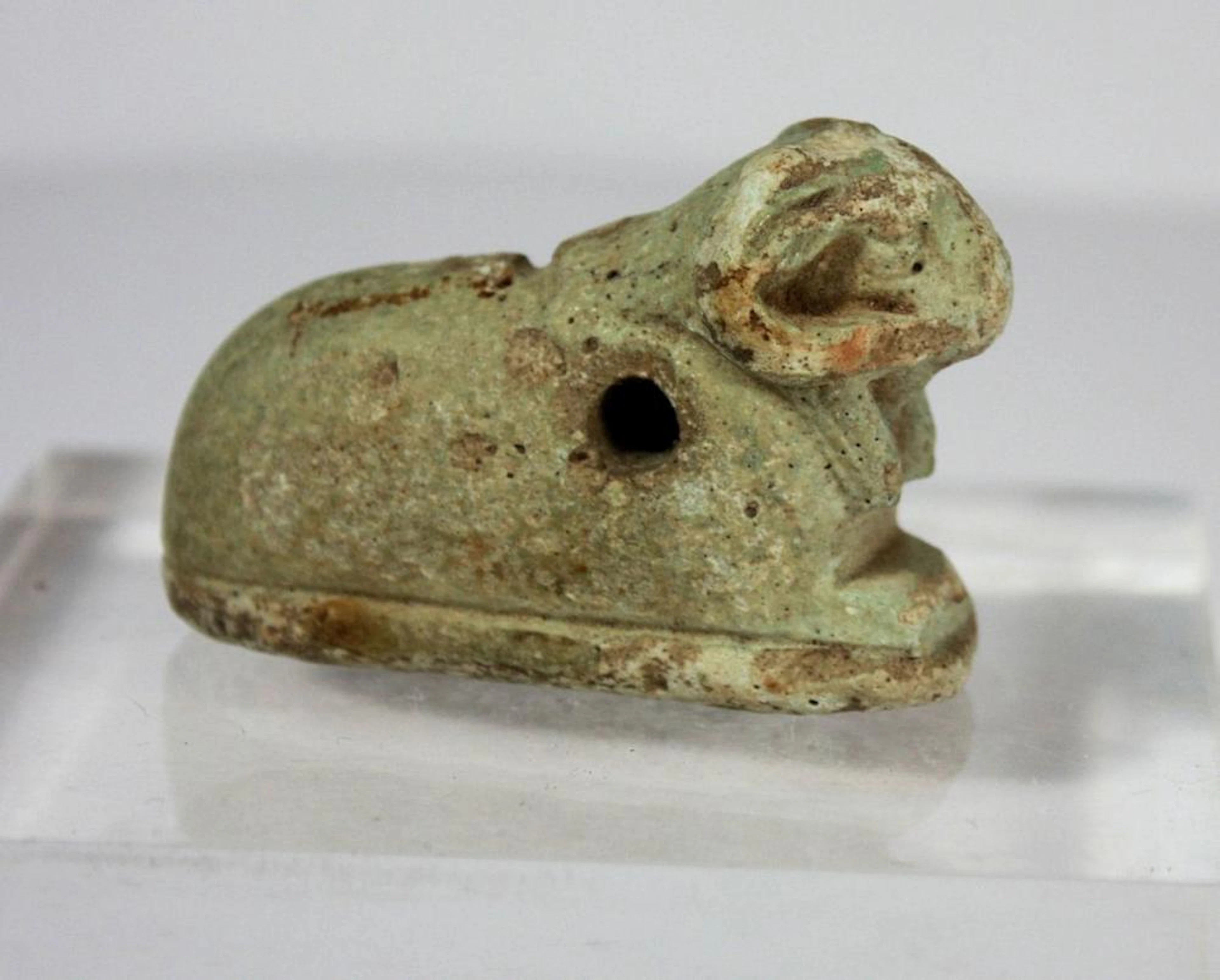 Ancient Egyptian Faience Amulet Of Khnum Ram c.300 BC.