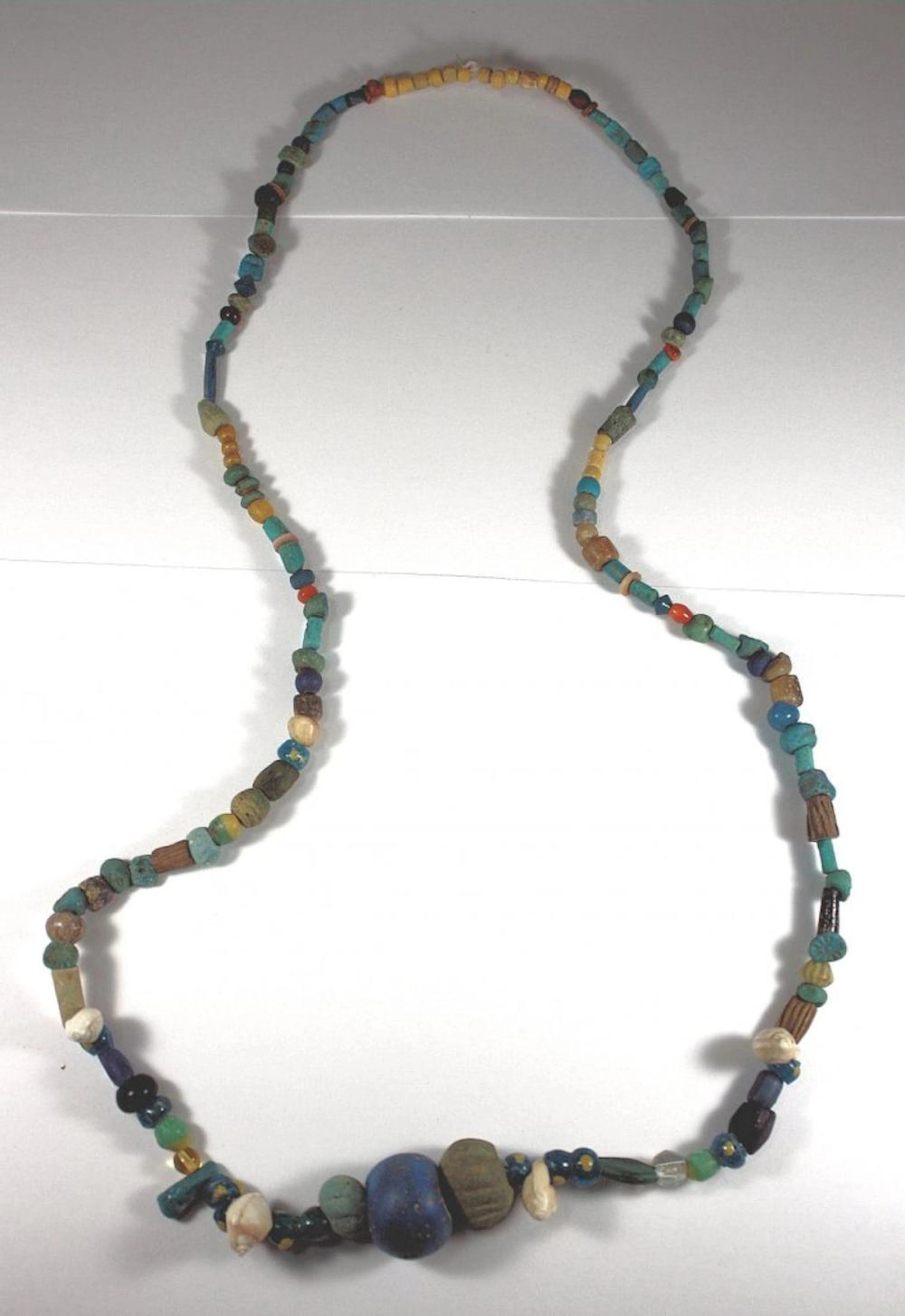 Ancient Egyptian Faience and Glass Beads Necklace c.300 BC.
