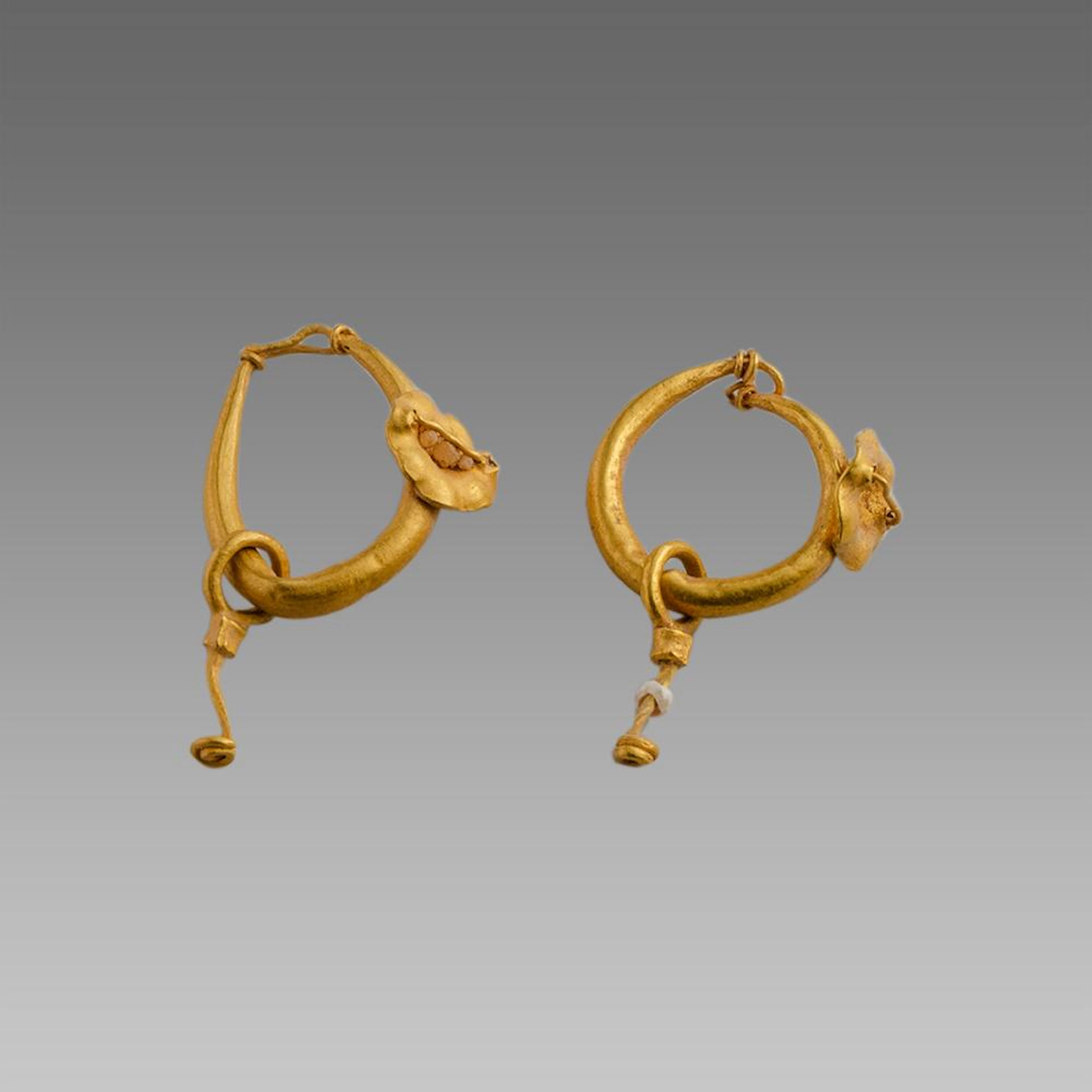 Ancient Roman Pair of Gold Earrings c.3rd cent AD.