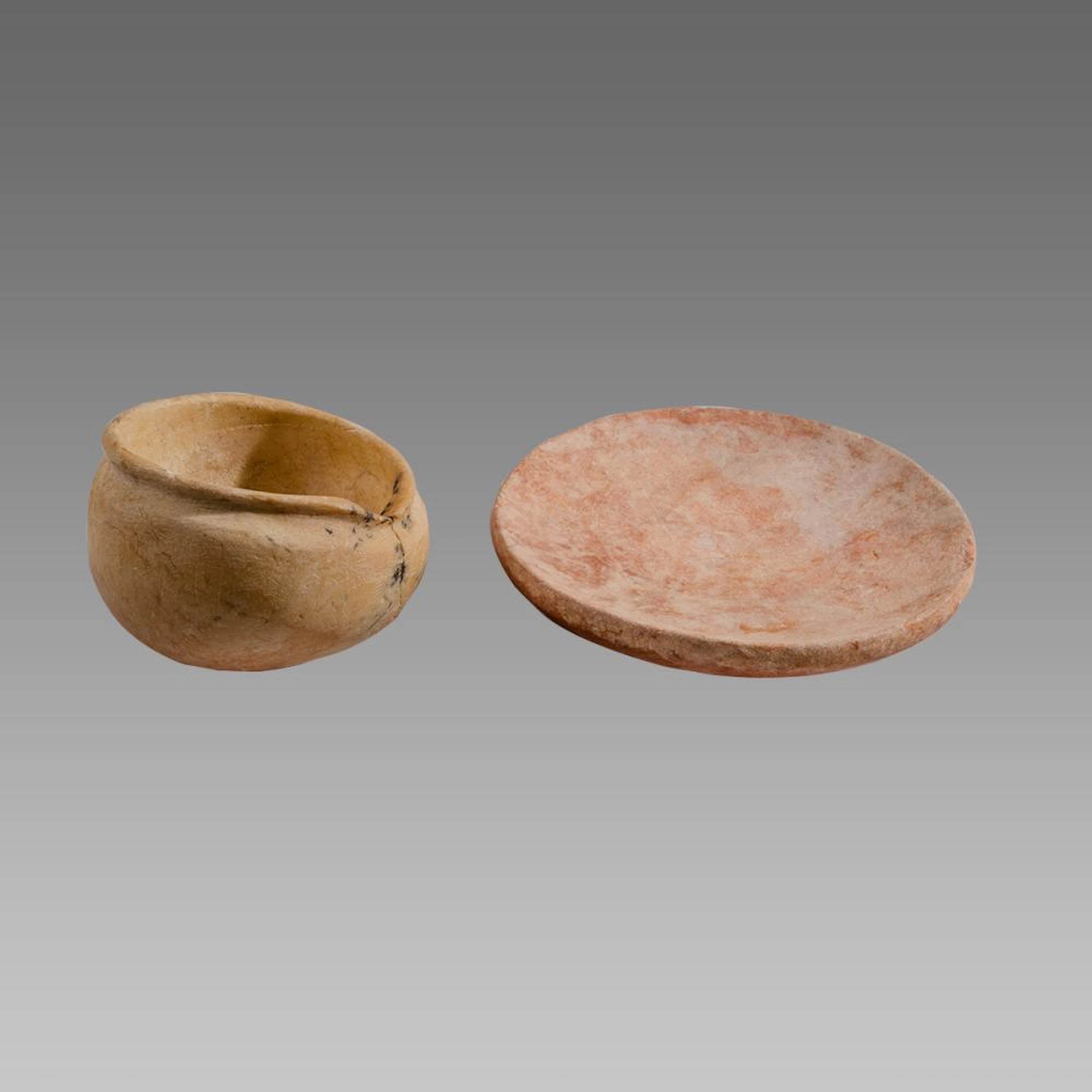 Lot of 2 Marble Miniature Vessels c.250 BC.