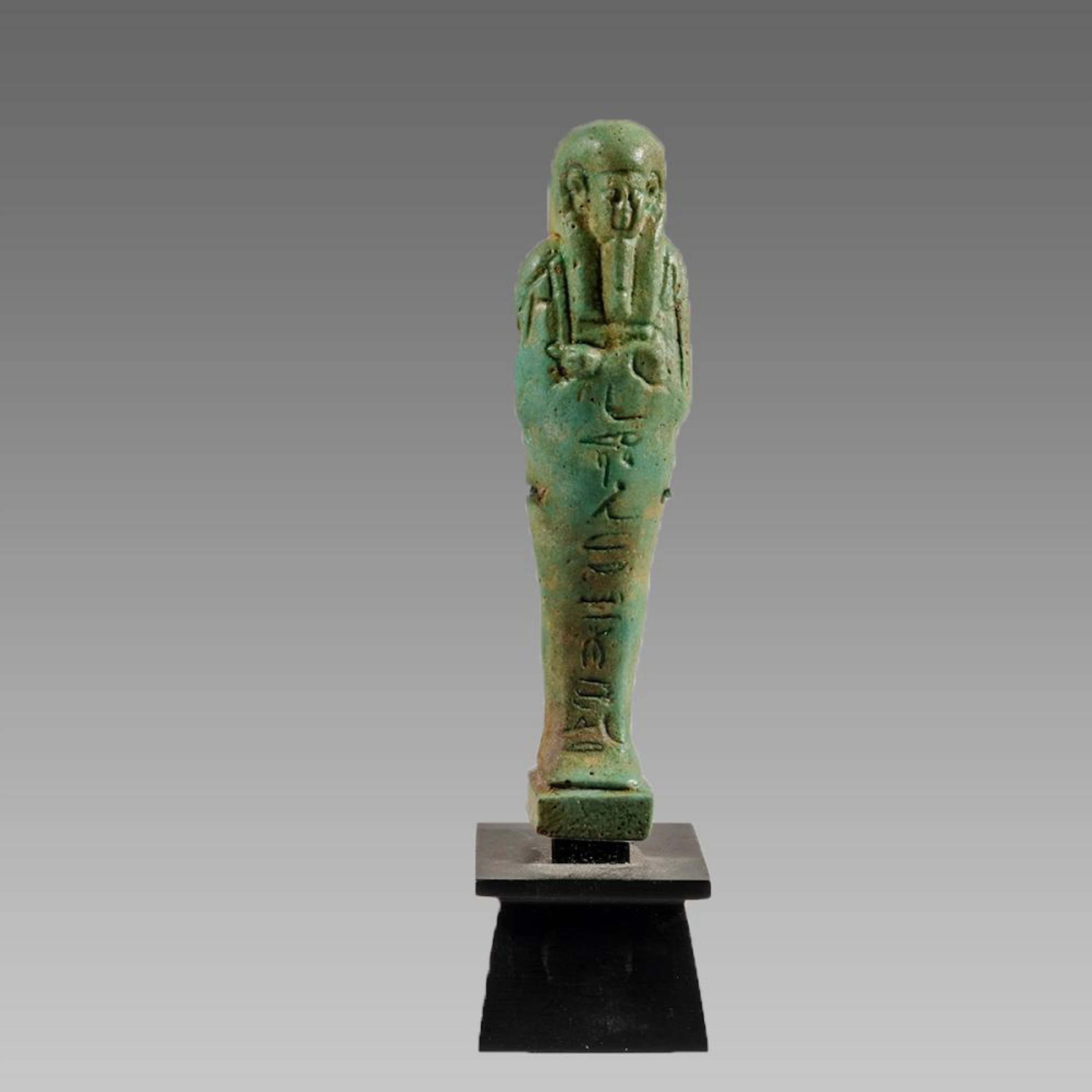Ancient Egyptian Green Faience Ushabti Late period c.664-332 BC.