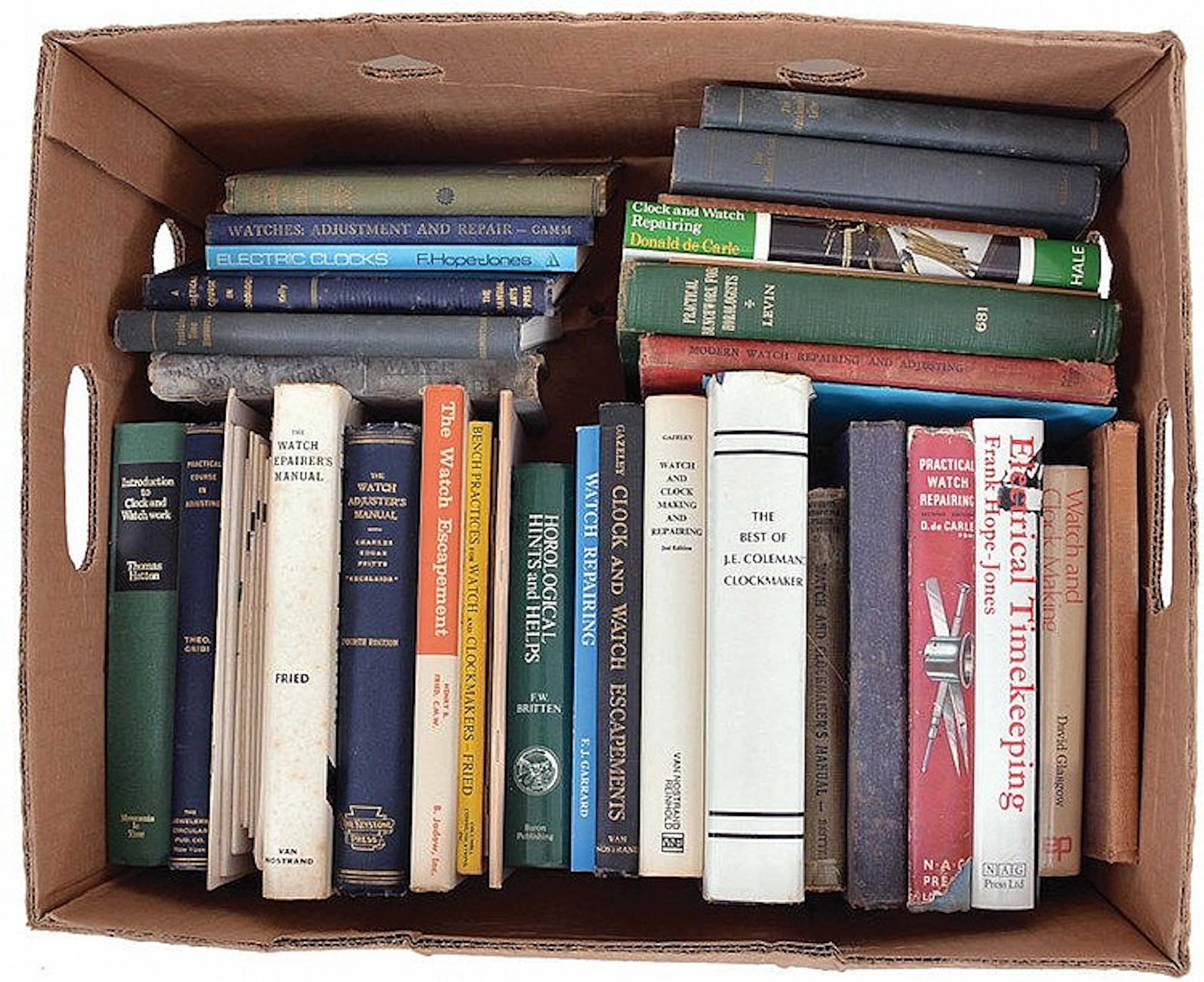 Books- 60 (Sixty) Books on Clock and Watch Repair: dozens of old editions o