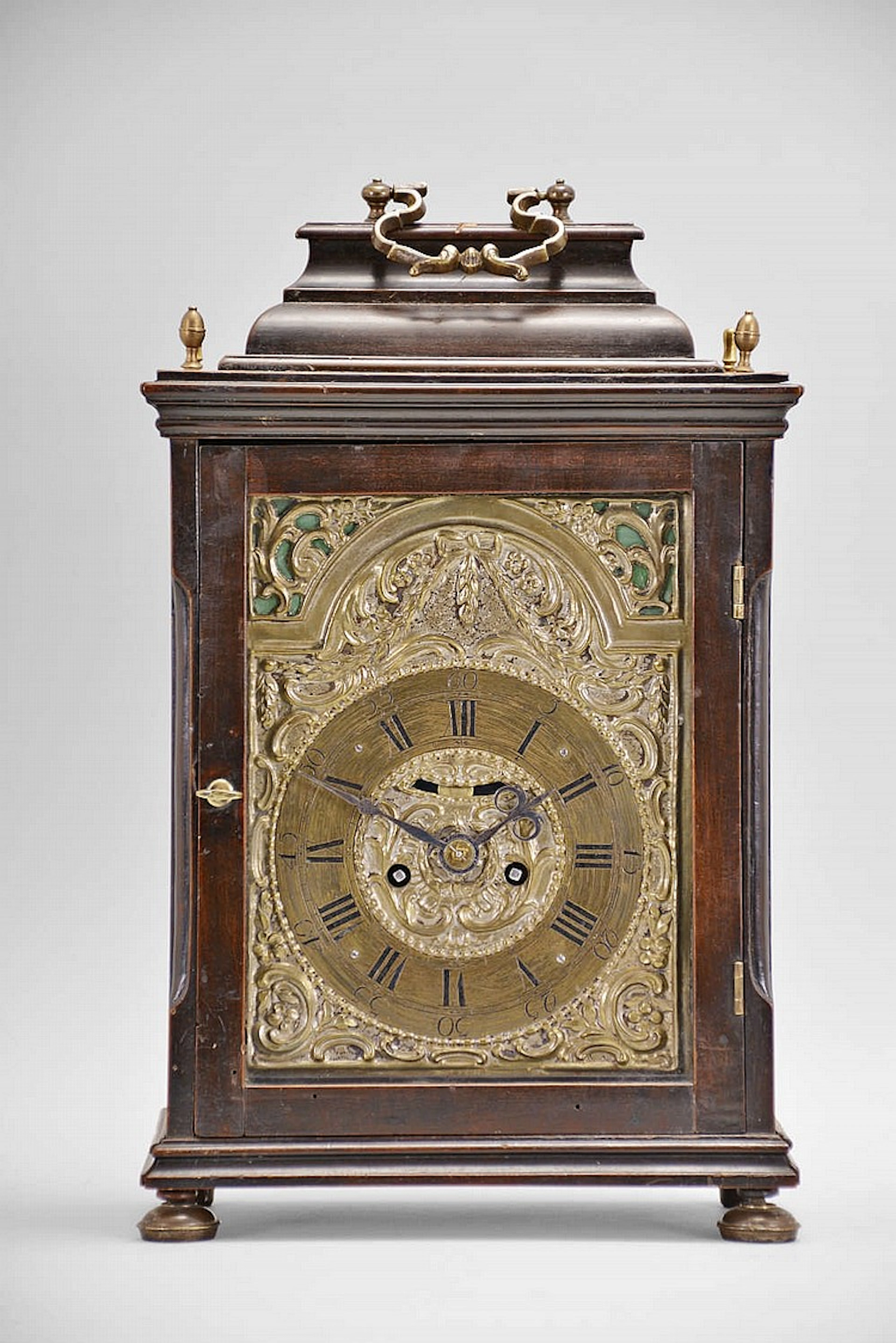 Austria, a late 18th century, repeating bracket clock with mock pendulum, e