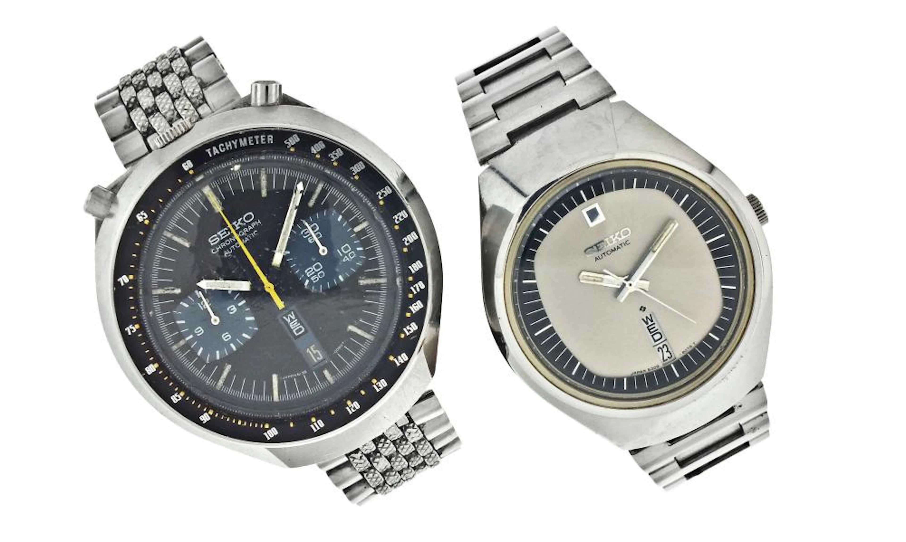 Two vintage Seiko wrist watches including a ref. 6138- 0040 Bullhead chronograph