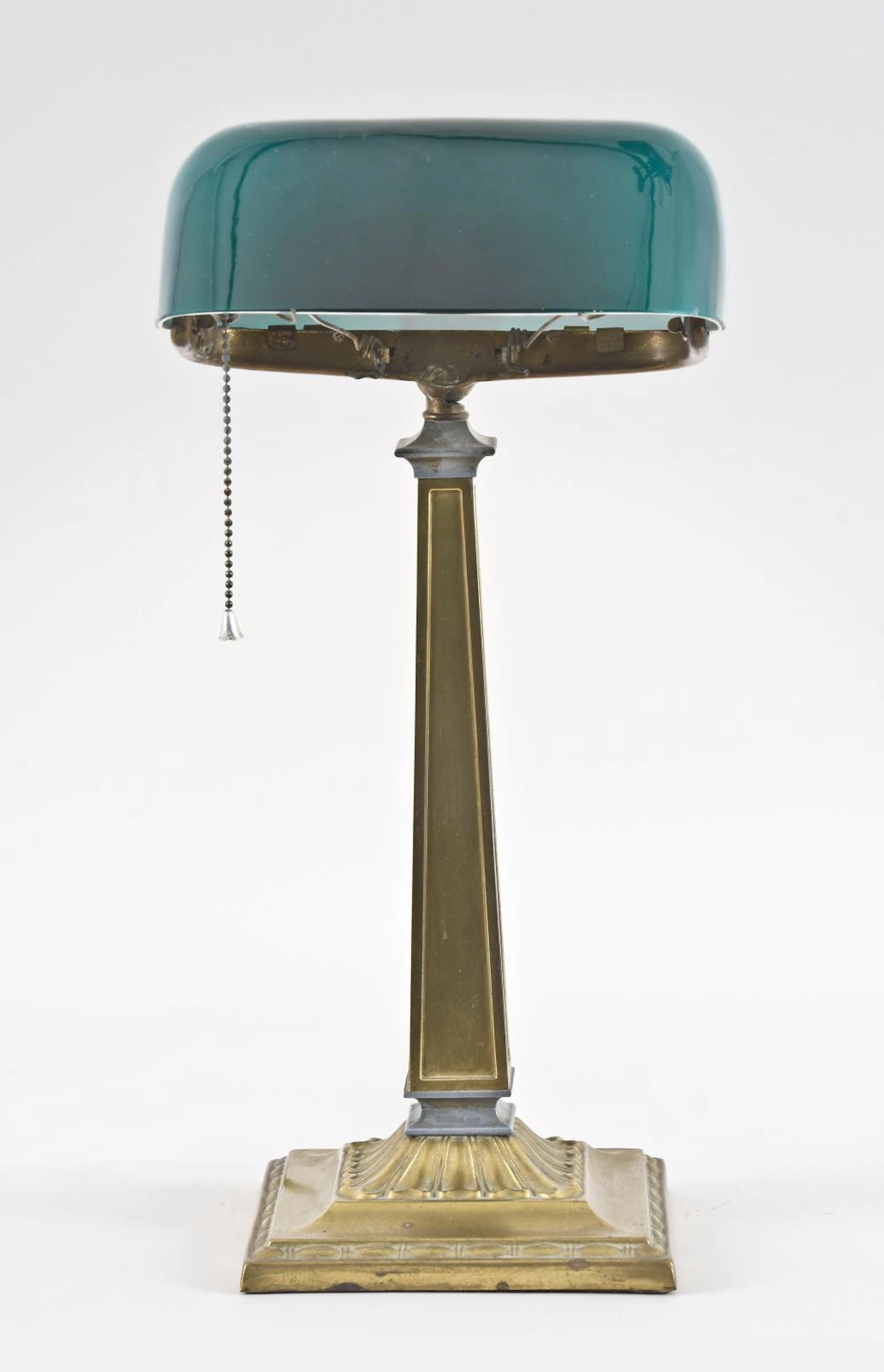 An early 20th century Emeralite desk lamp