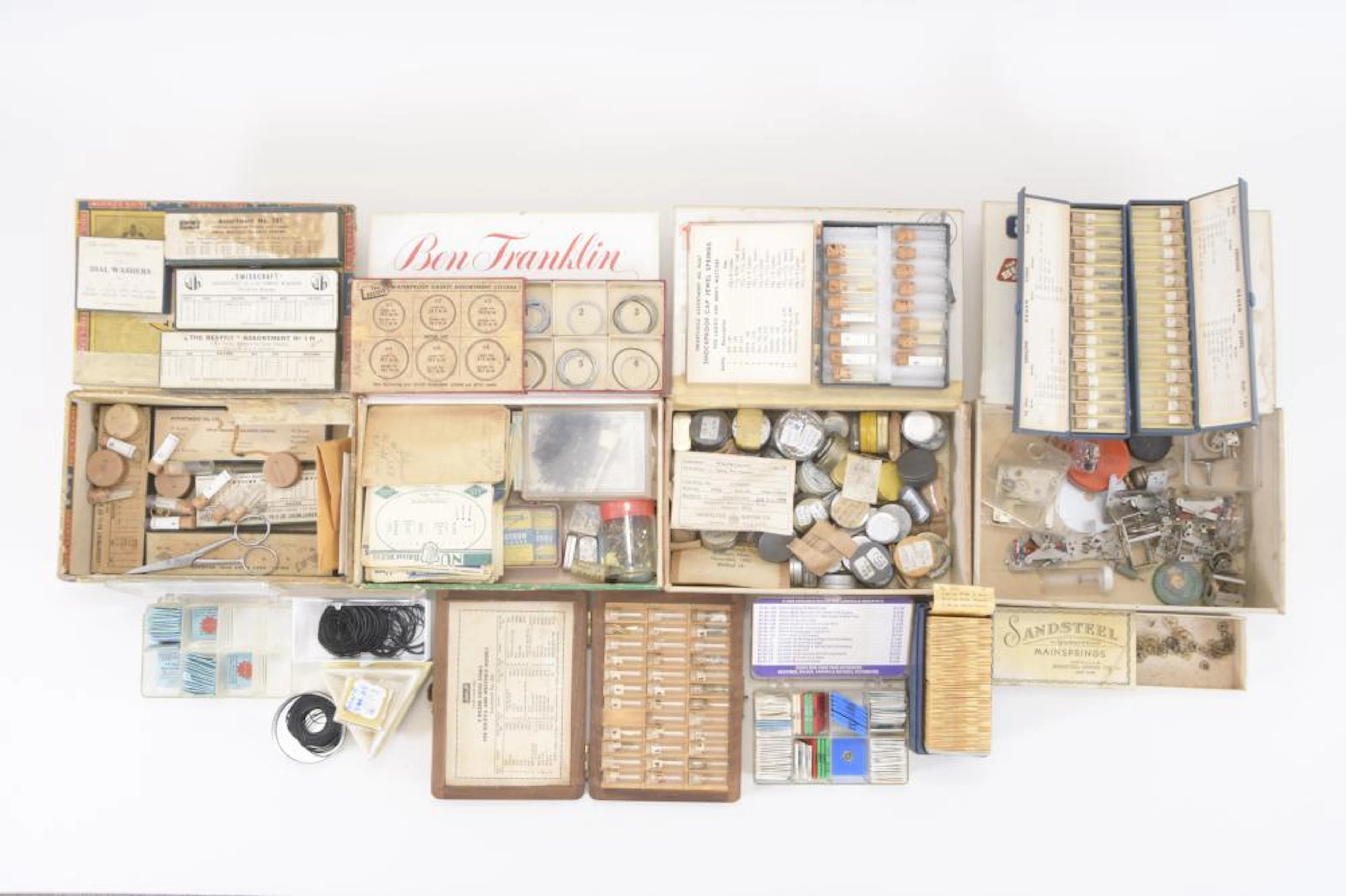 Large lot of watch makers parts and material