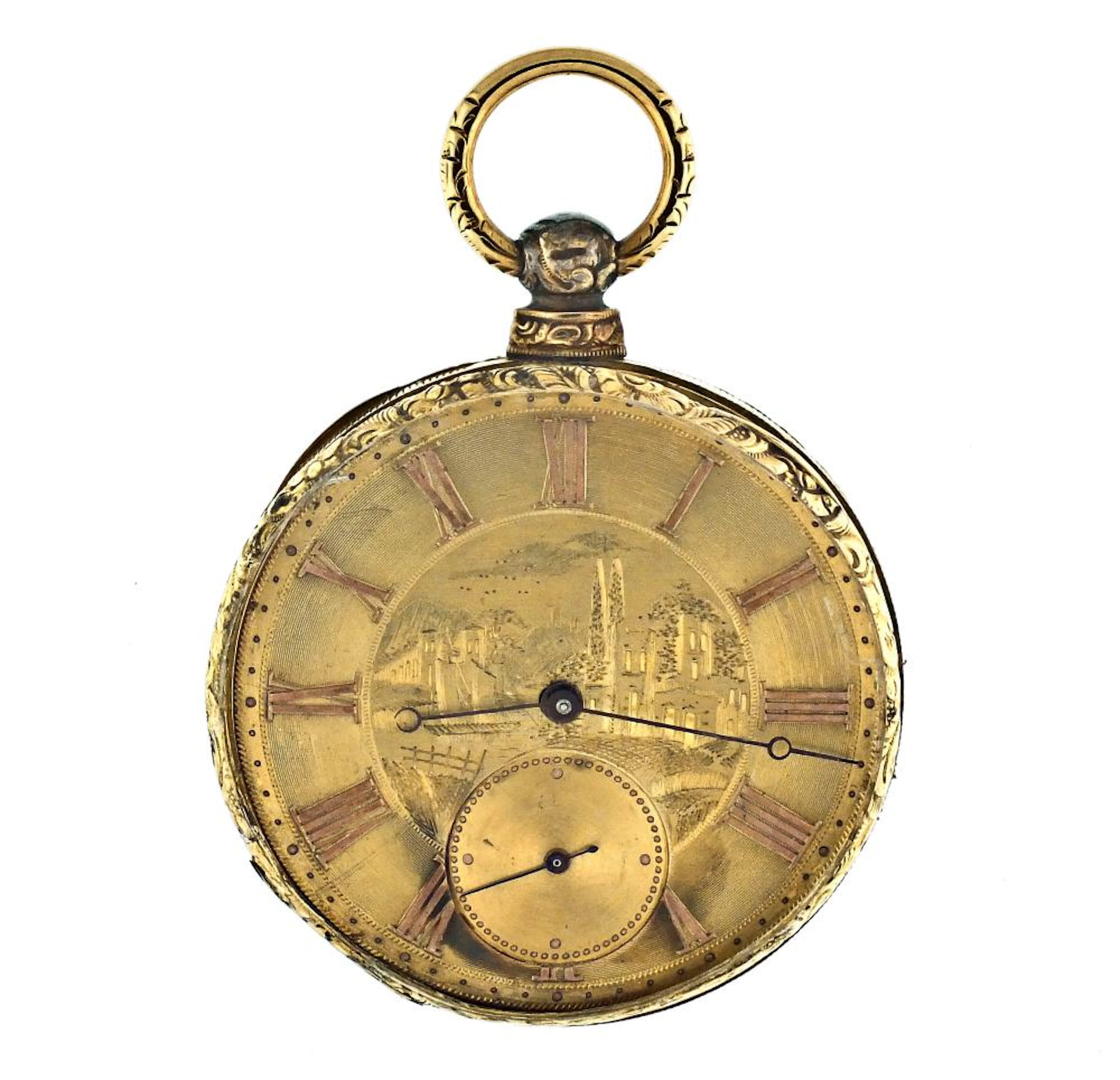 A mid 19th century Swiss gold pocket watch signed Mathey Nicolet