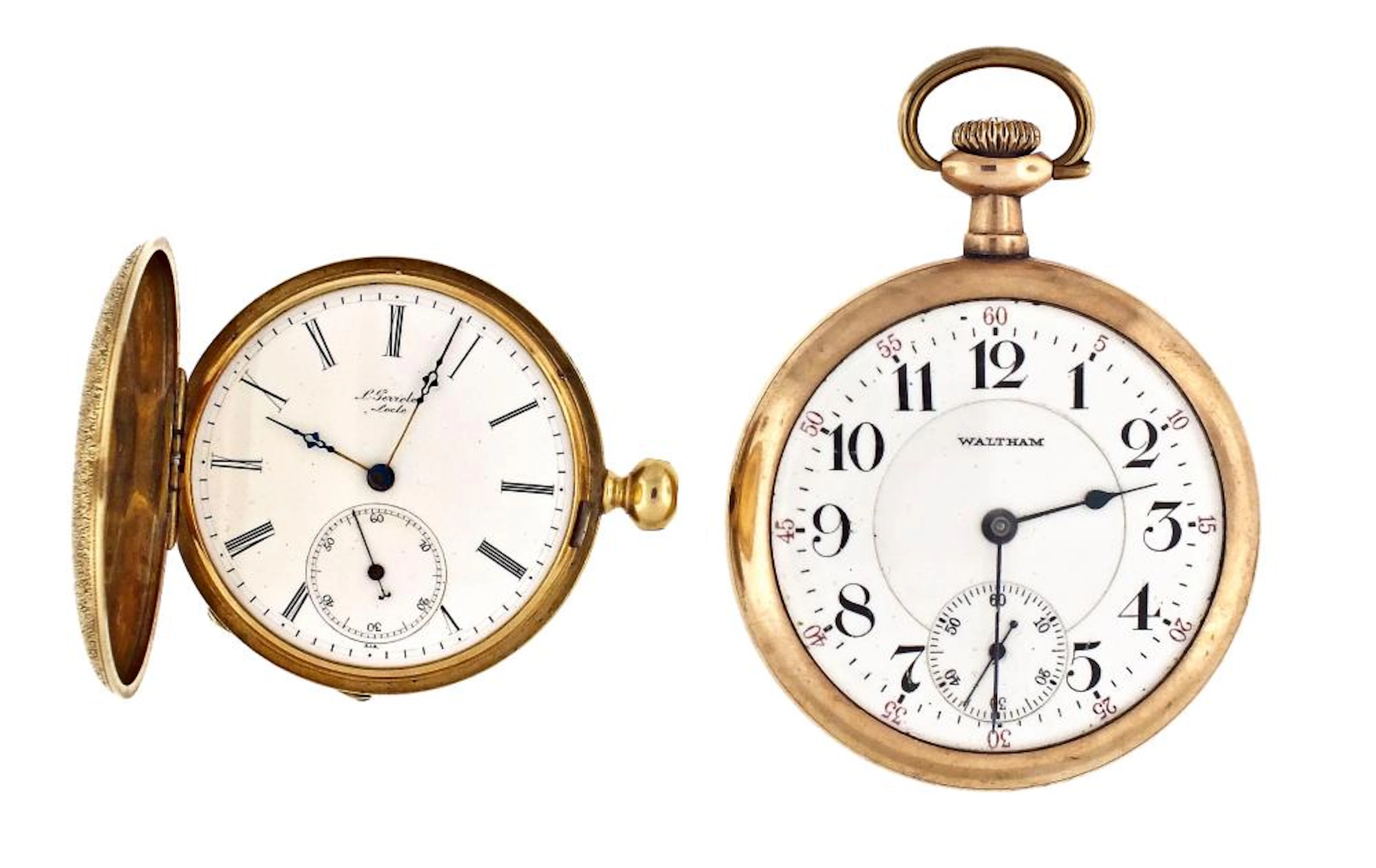A lot of two pocket watches including one in 18 karat gold