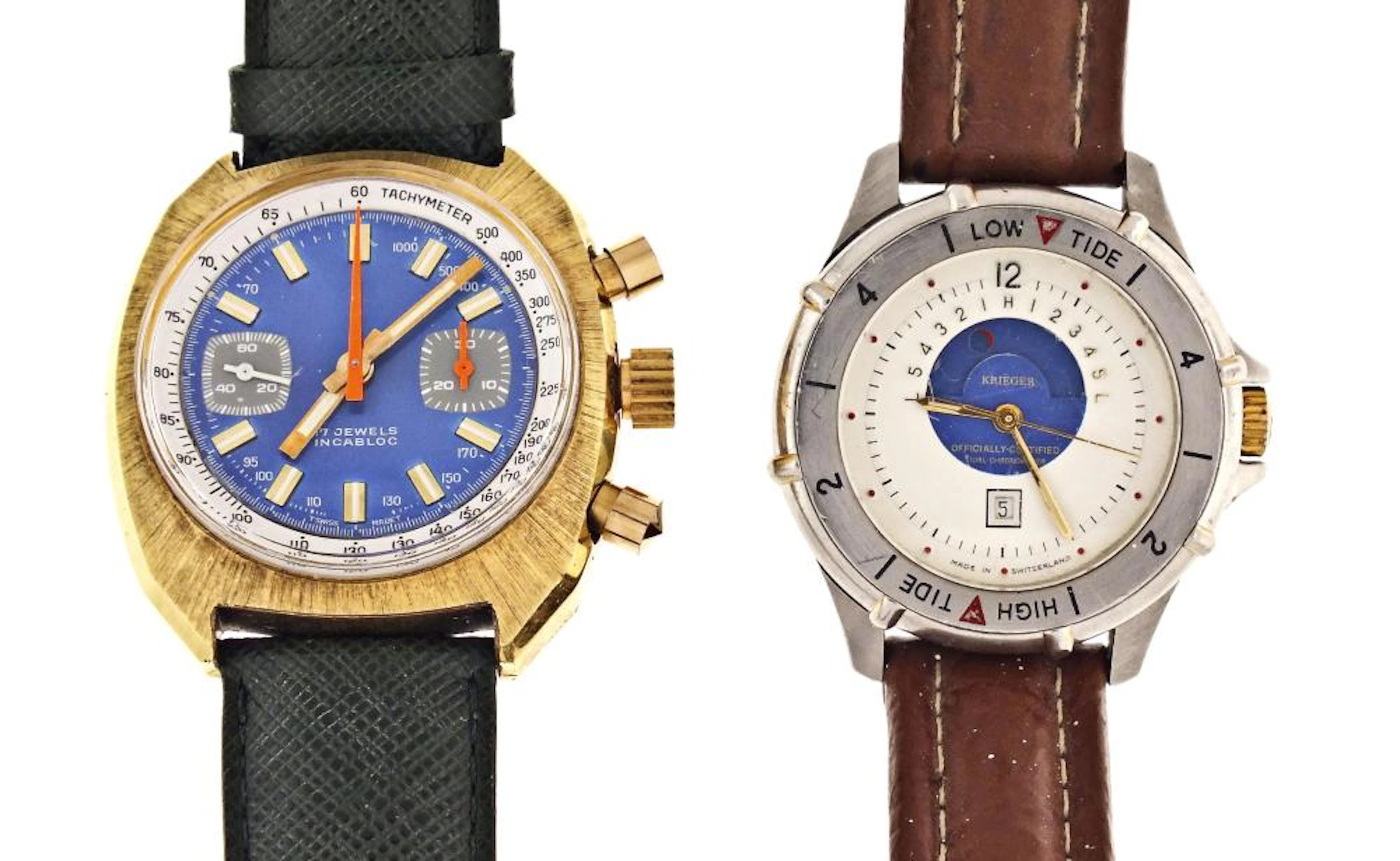 A lot of two wrist watches including a chronograph
