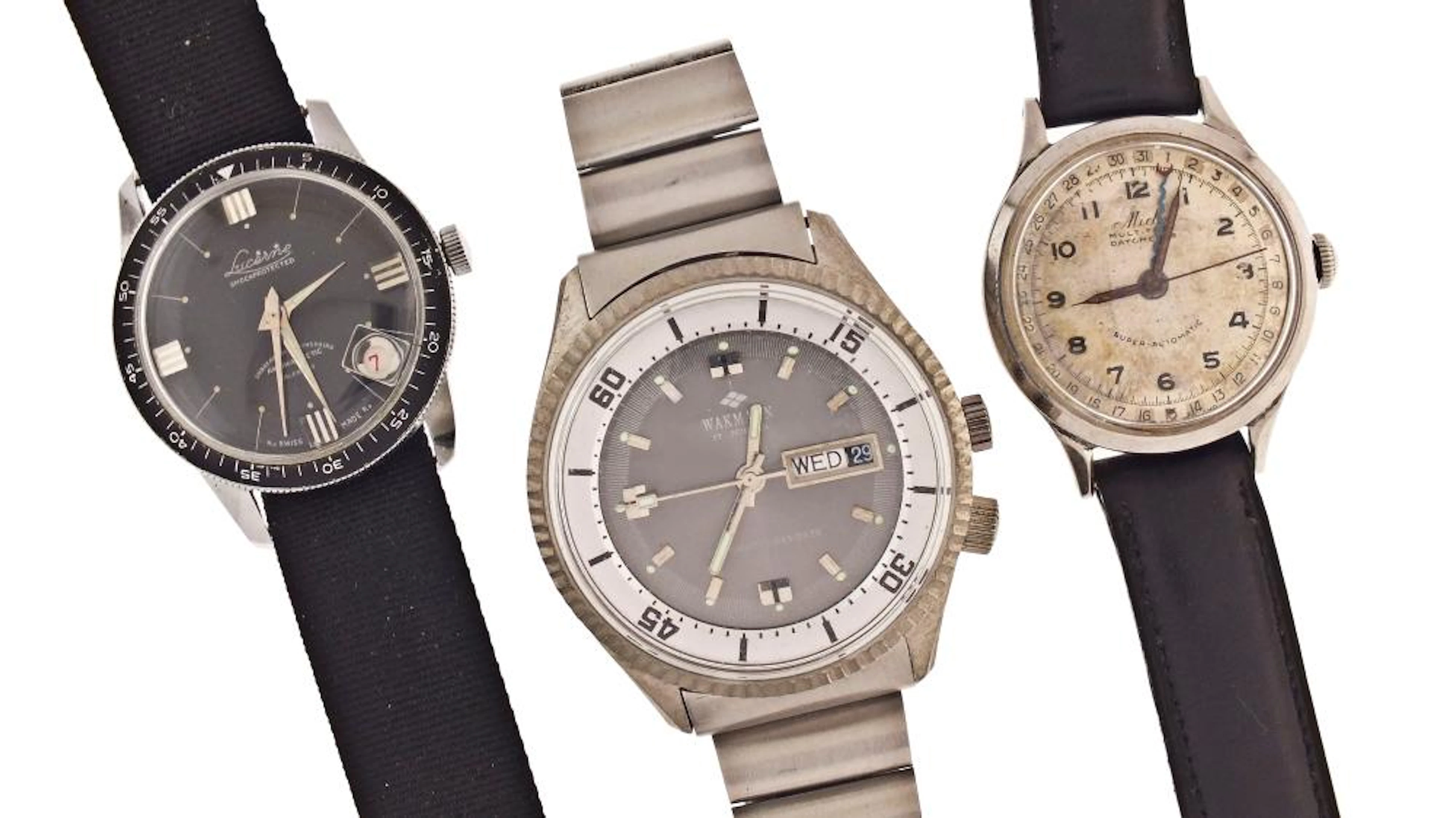 A lot of three wrist watches