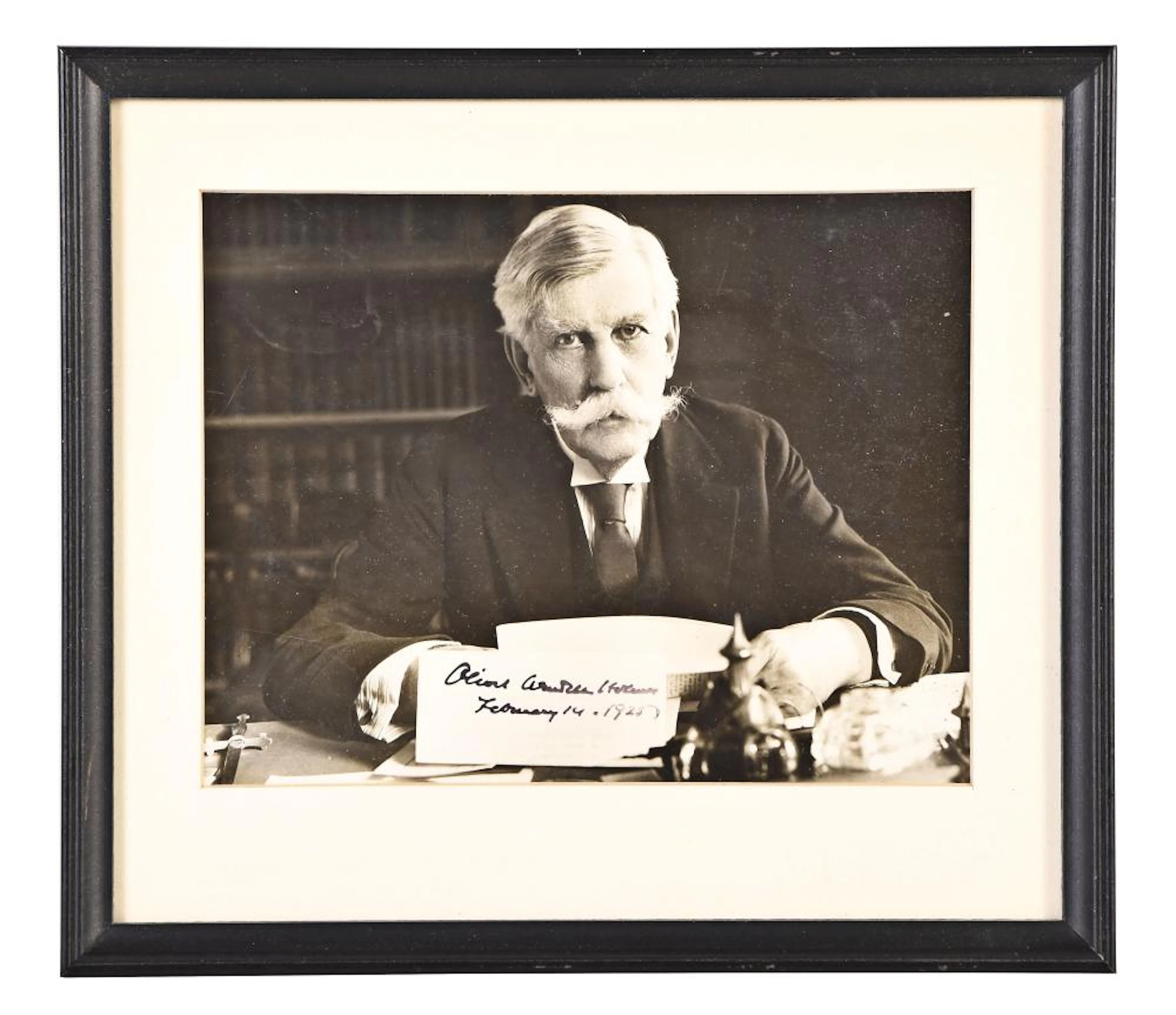 Framed autographed photograph of Oliver Wendell Holmes Jr.