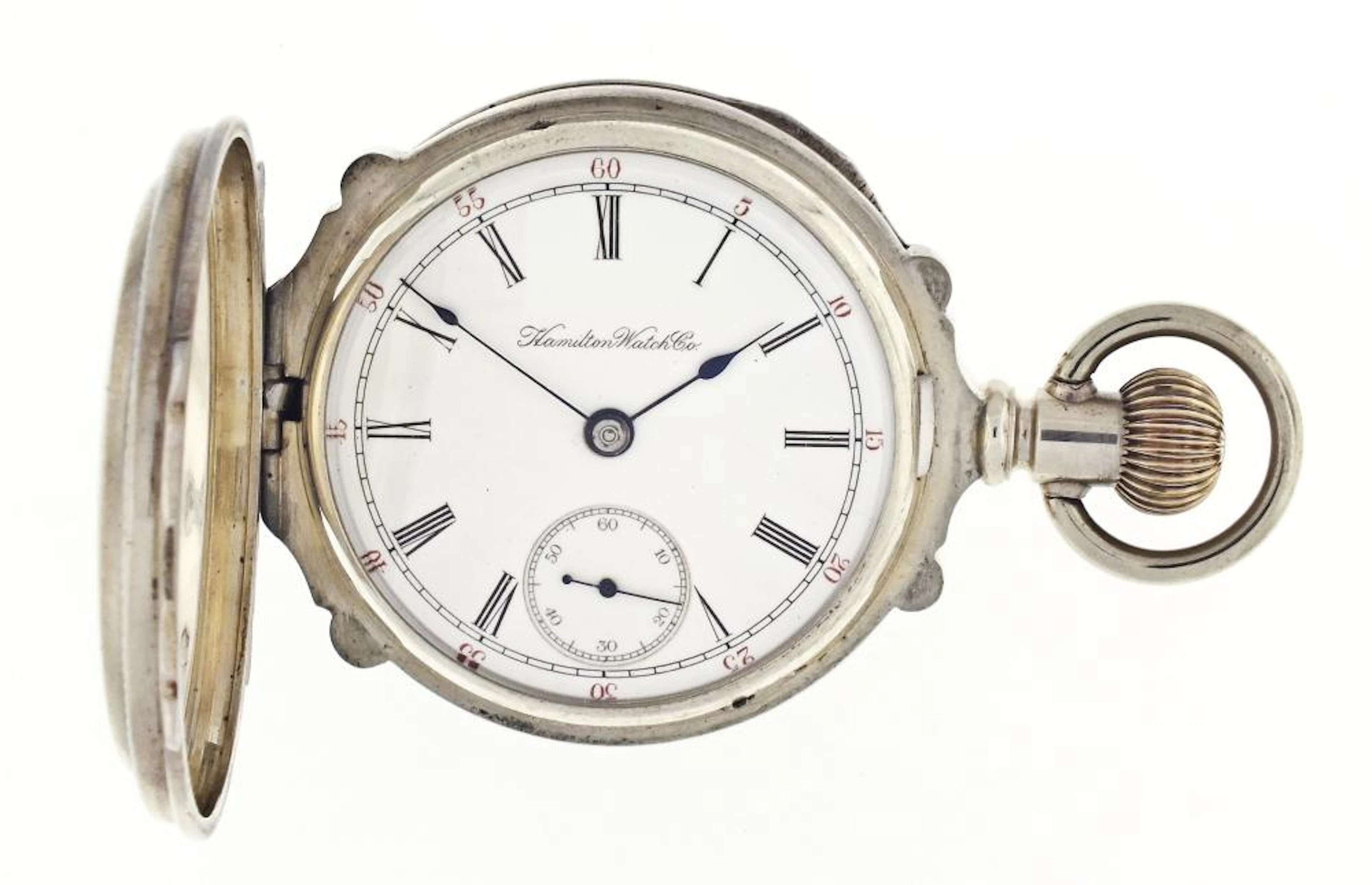 A Hamilton grade 931 pocket watch with coin silver box hinge hunting case