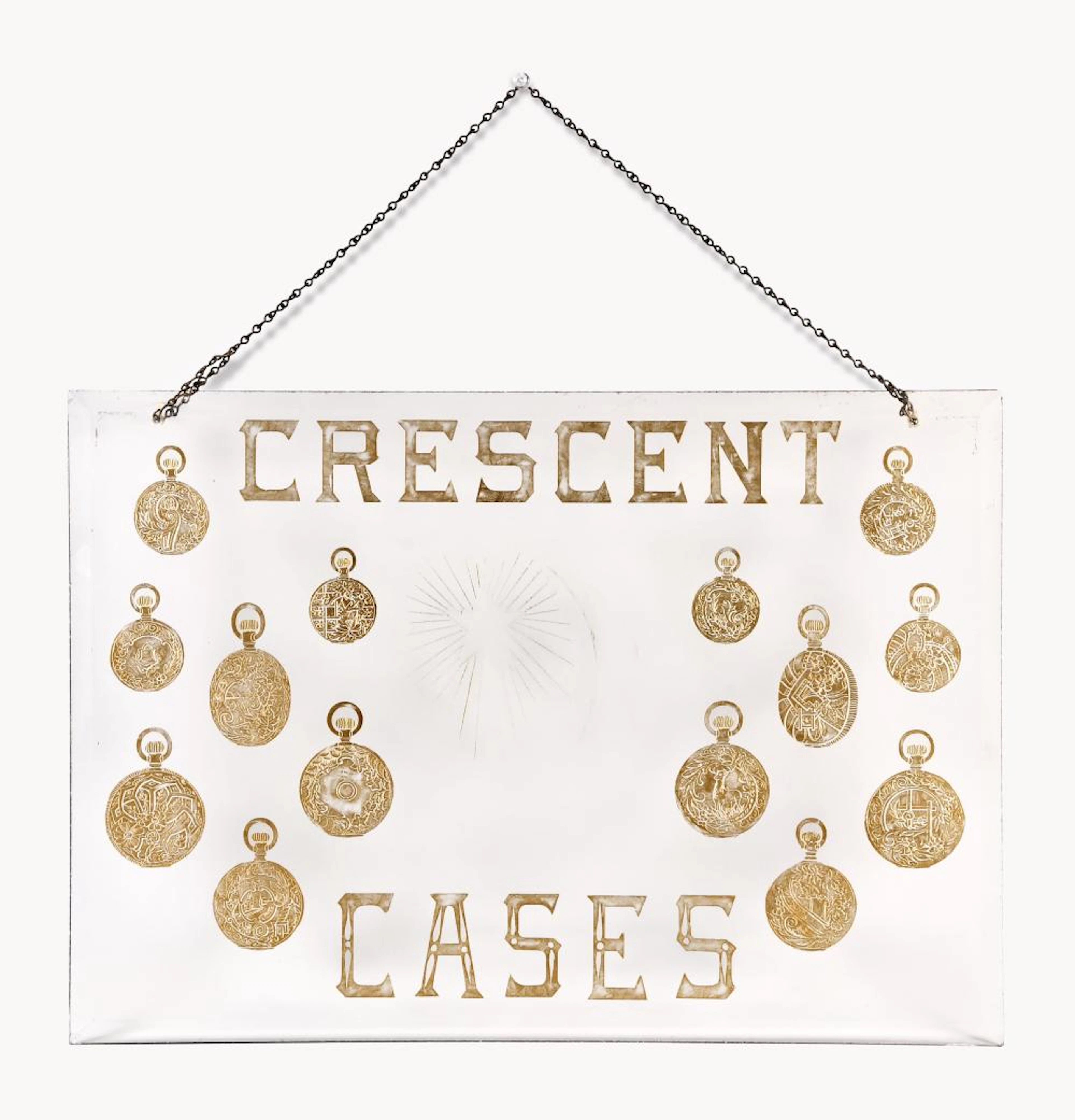 Crescent Watch Case advertising sig