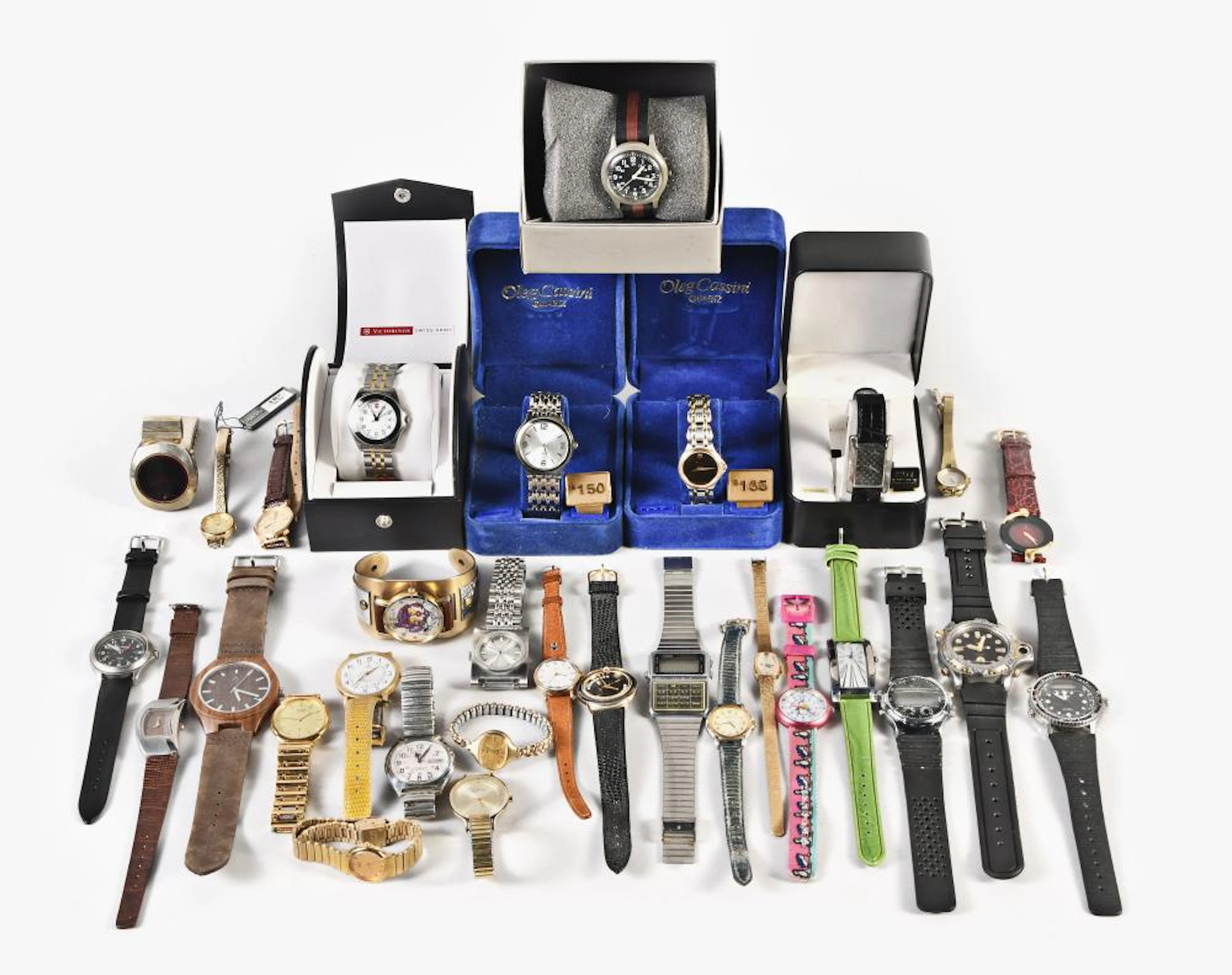 A large lot of quartz wrist watches