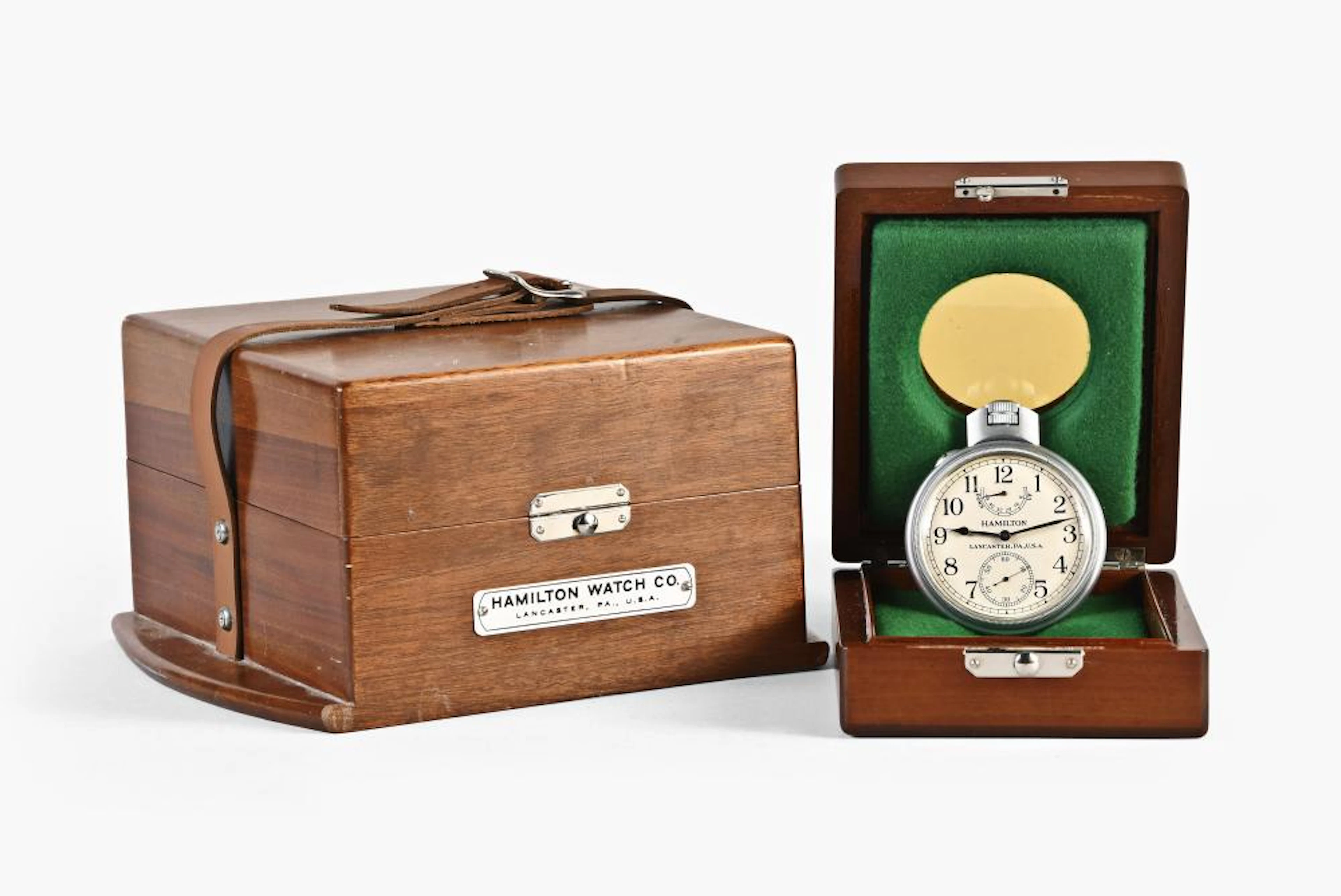 A Hamilton model 22 chronometer watch with boxes