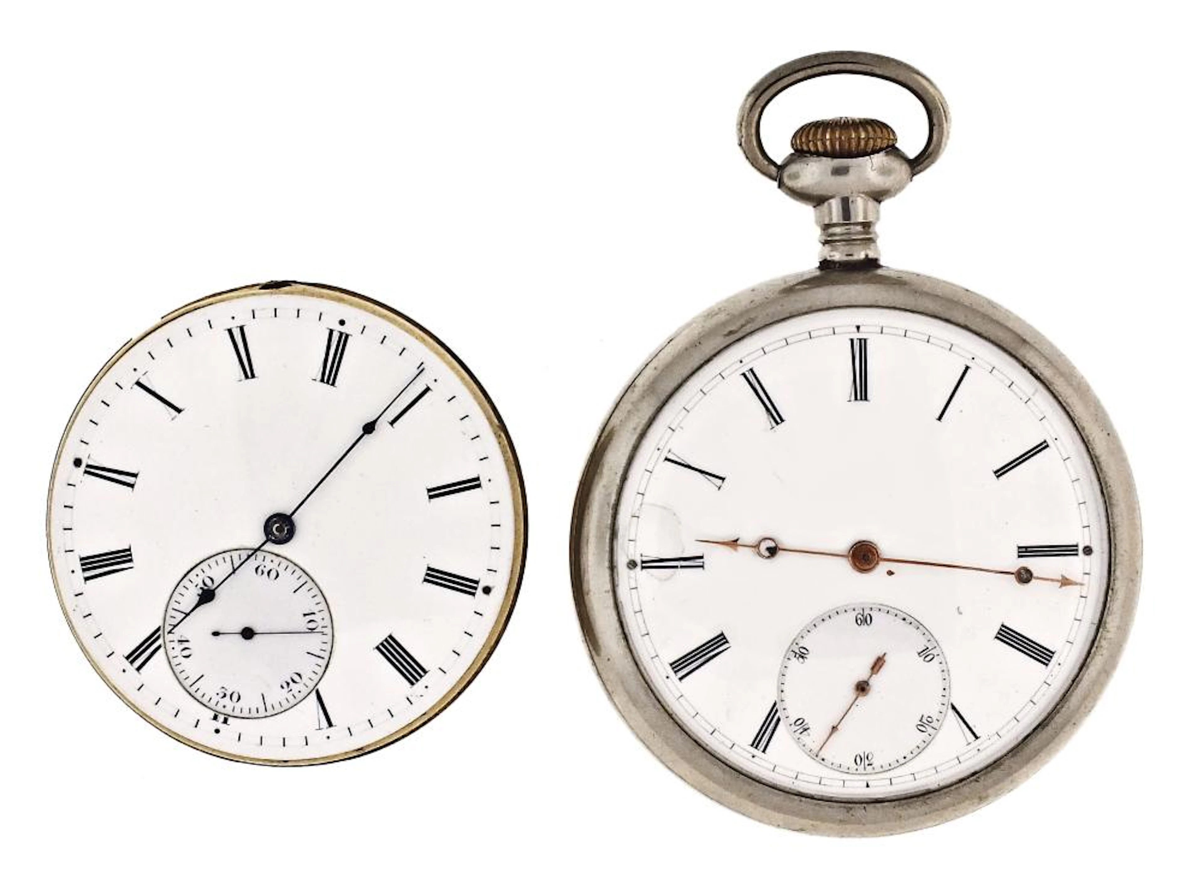 A lot of two Swiss pivoted detent pocket chronometer movements