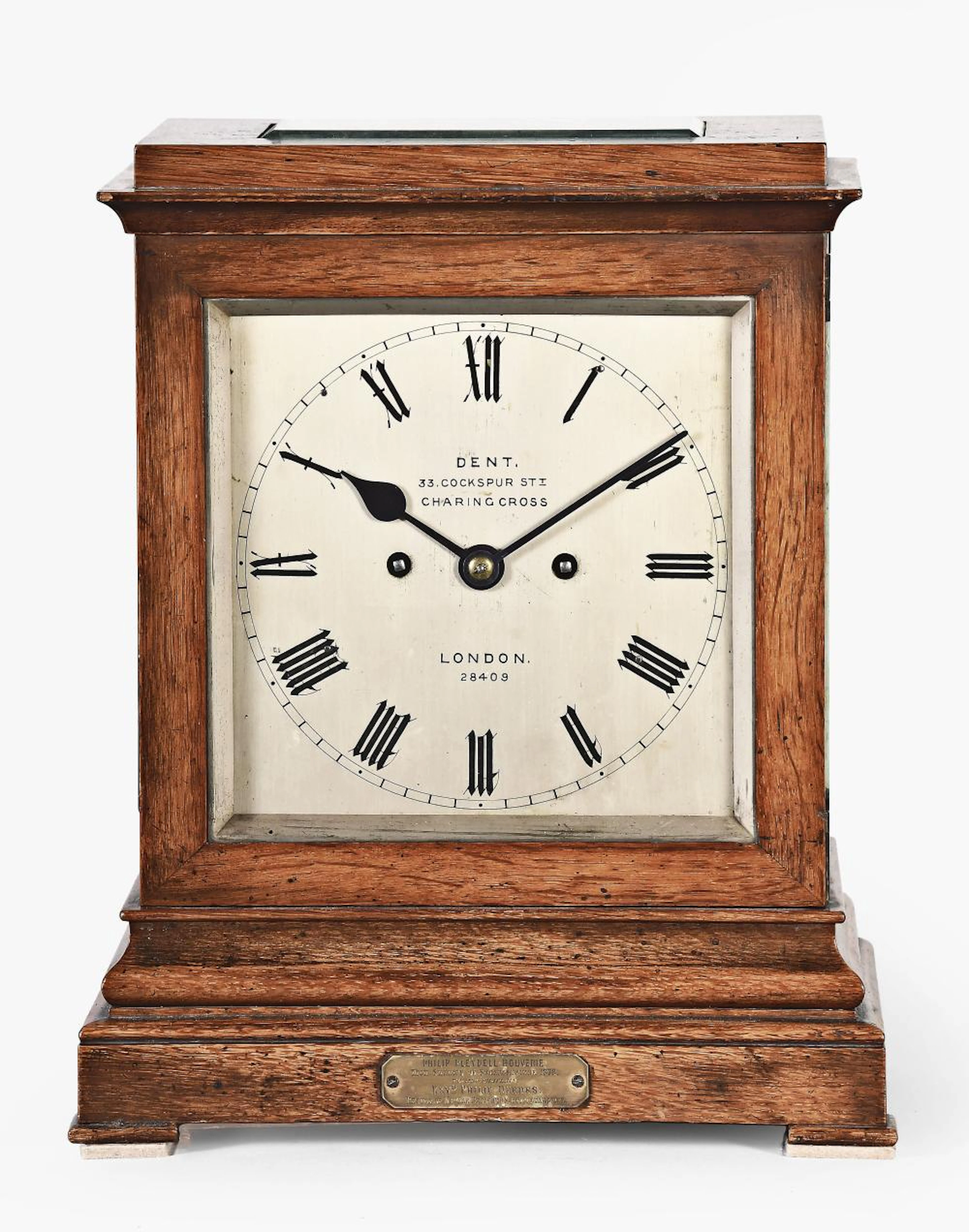 A late 19th century English table clock by Dent Londo