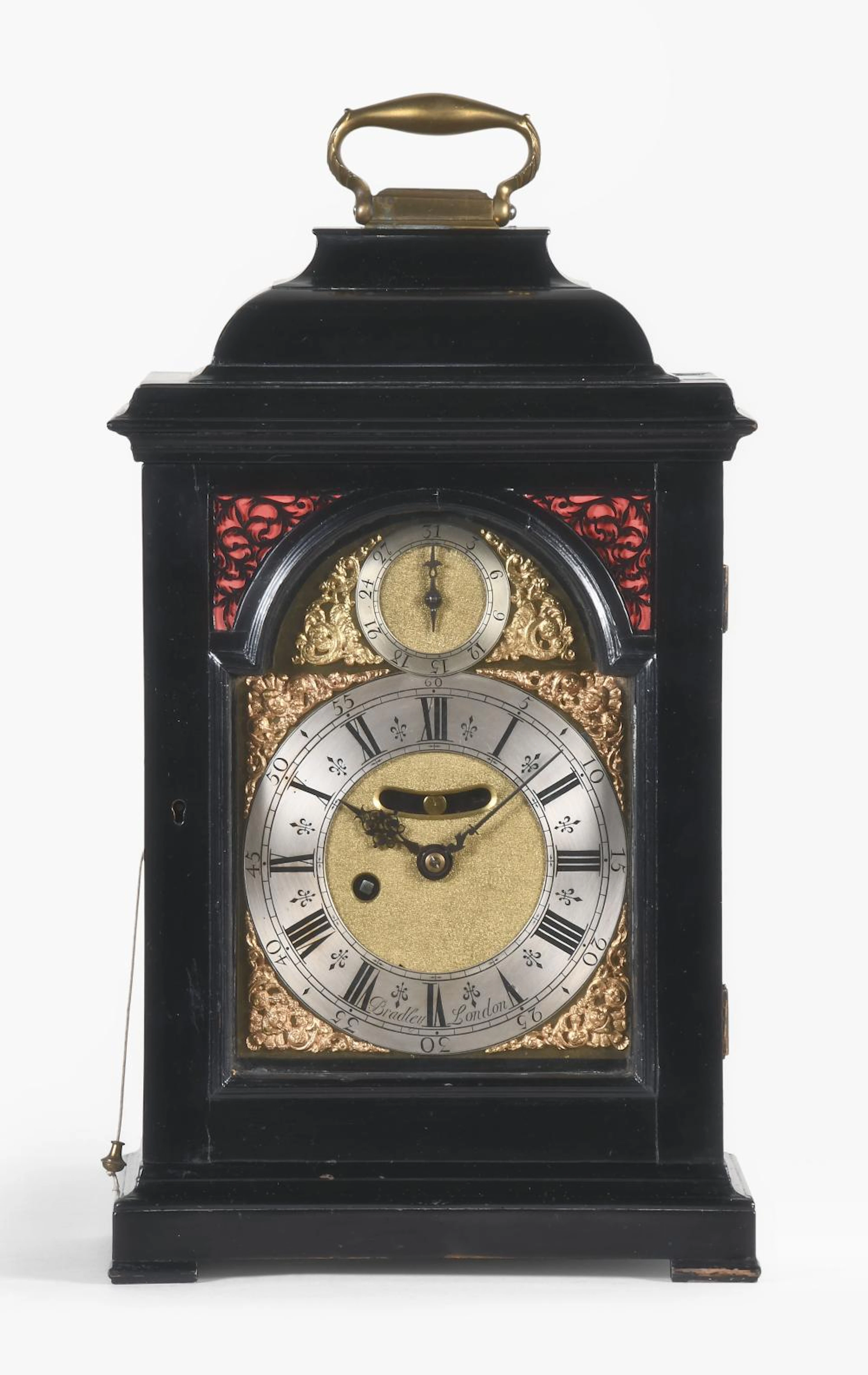 A mid 18th century English table clock signed L. Bradley Londo