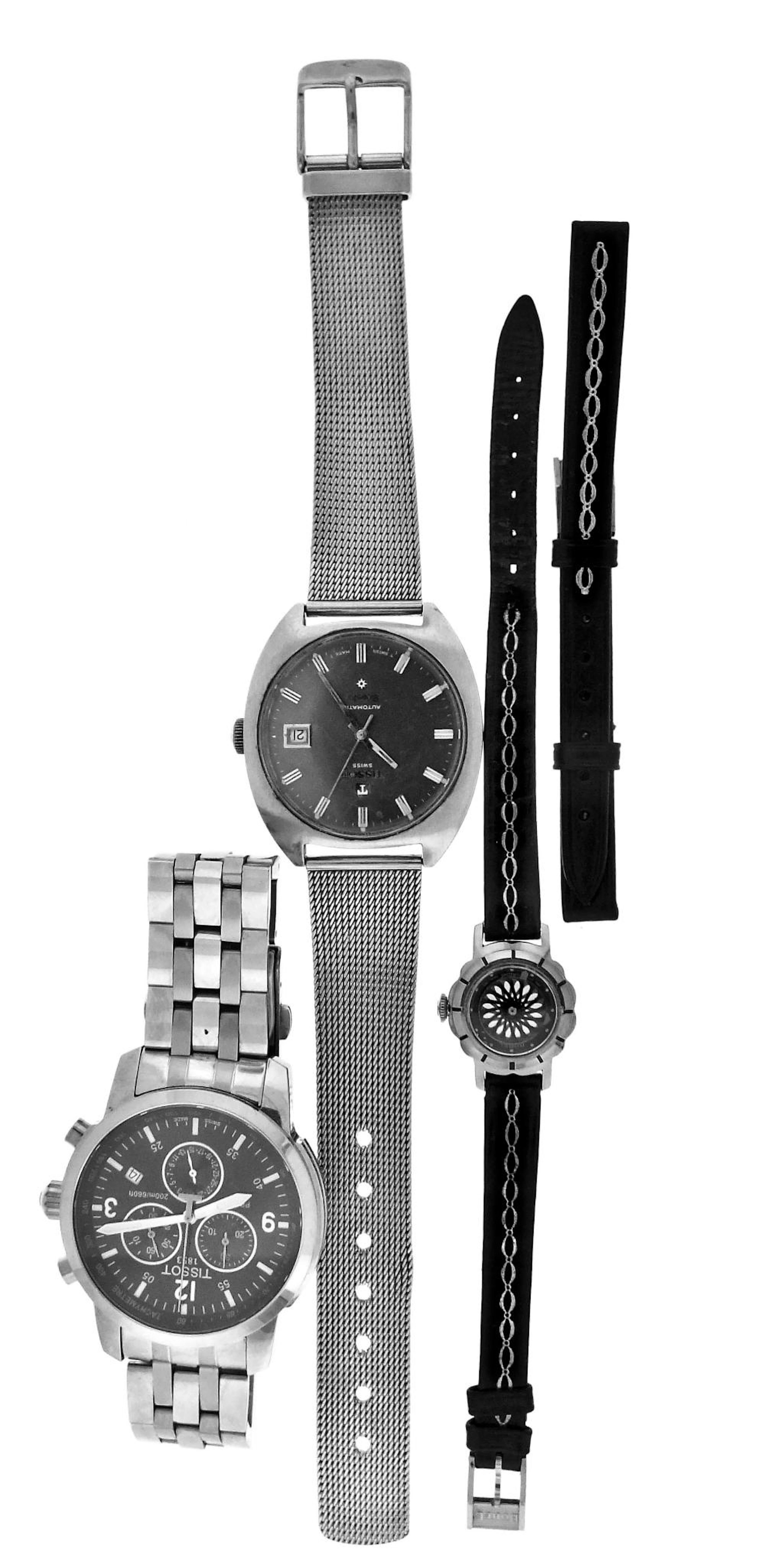 A lot of three wrist watches including a Tissot chronograph and Seastar