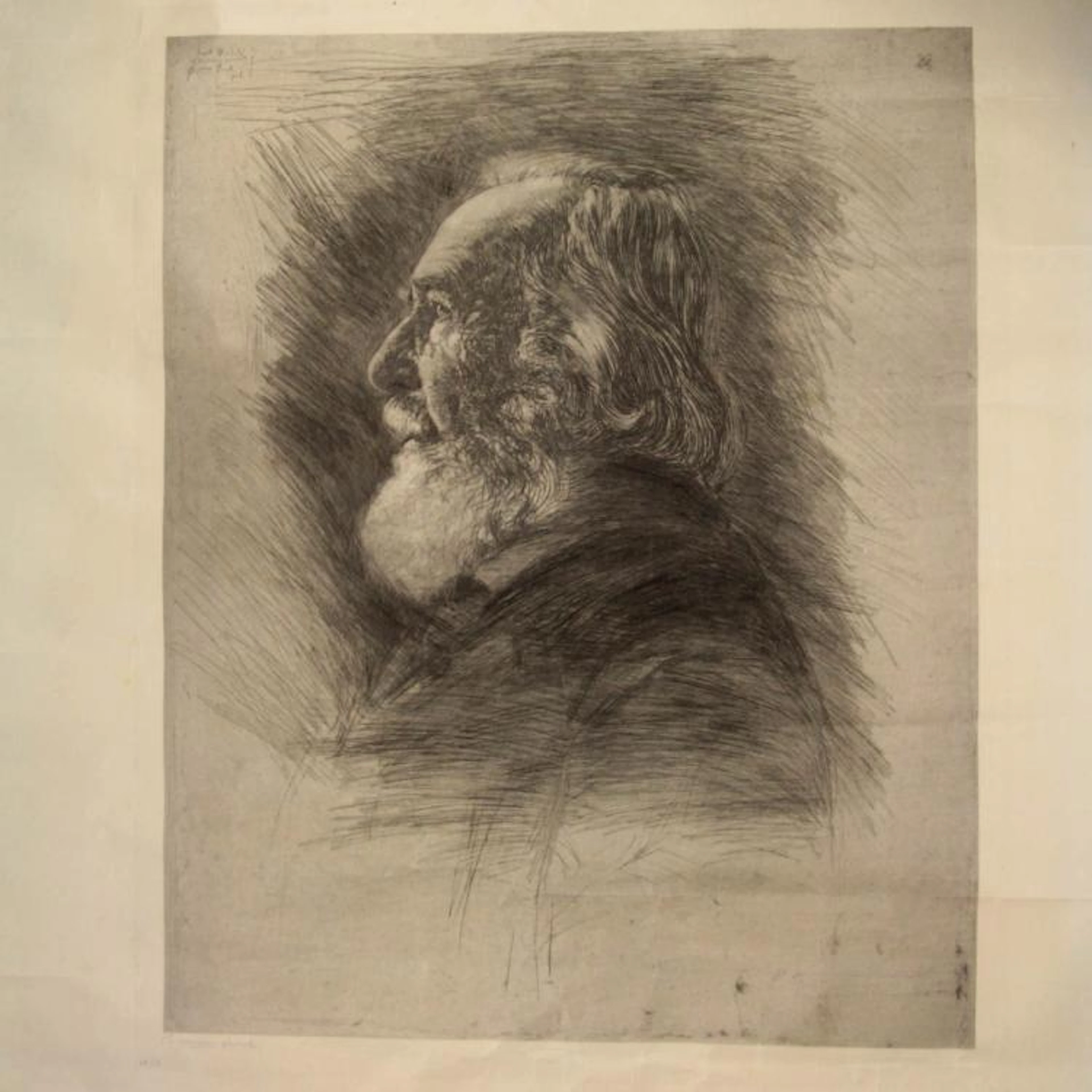 Hermann Struck (1876-1944) - Professor Ernst Haeckel, Large Etching.
