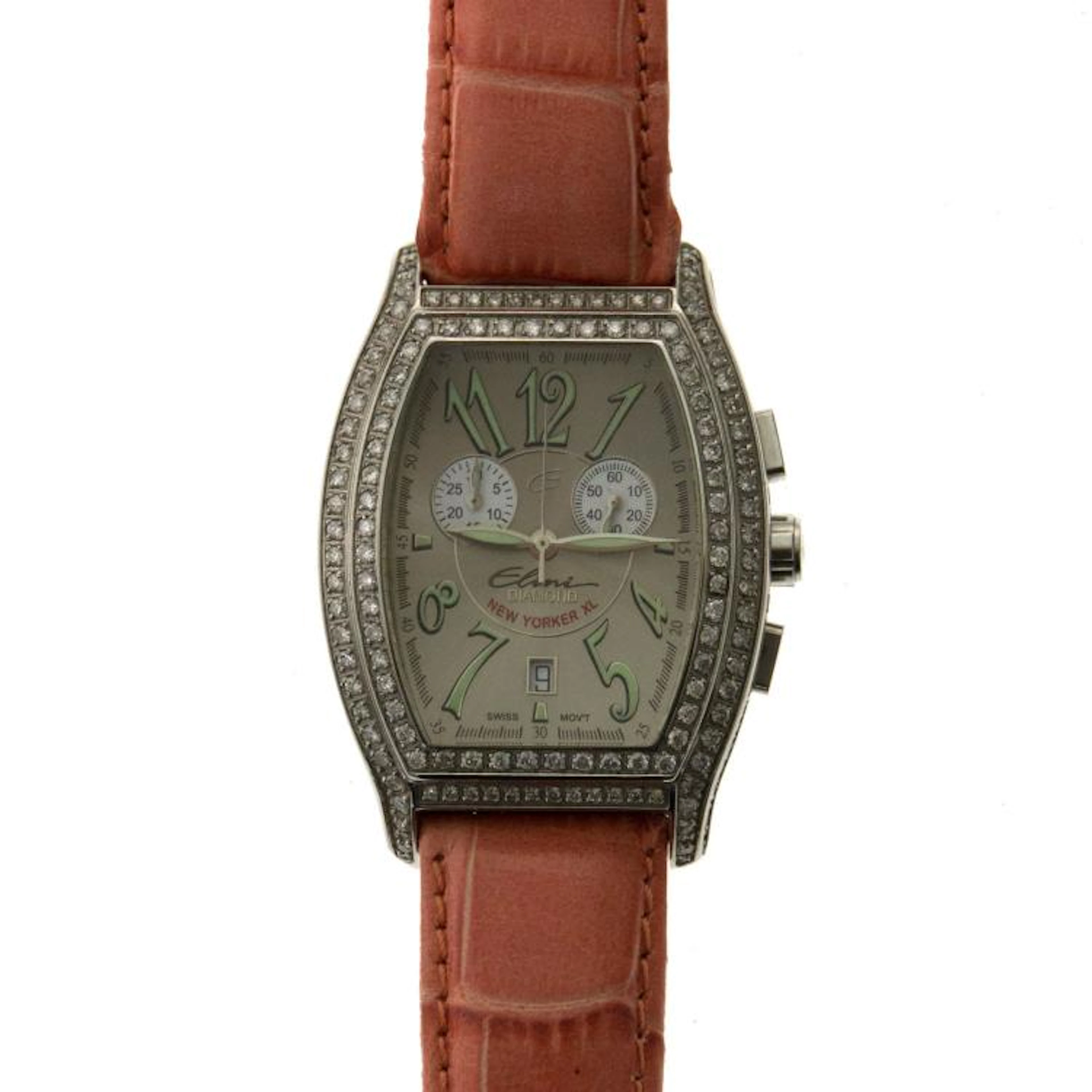 Elini New Yorker XL Diamond Wrist Watch.