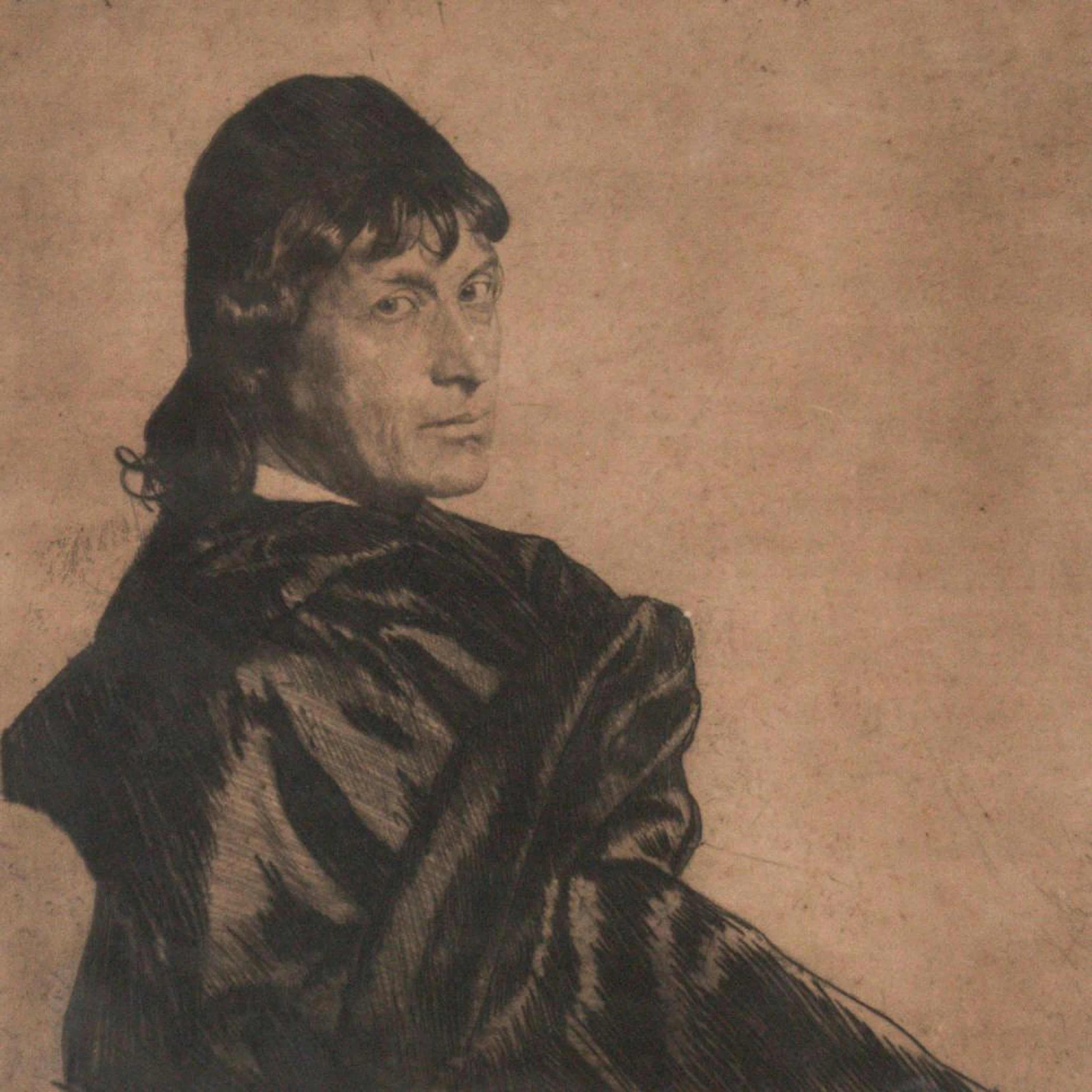 Ferdinand Schmutzer (1870-1928) - Josef Kainz as Hamlet, Etching.