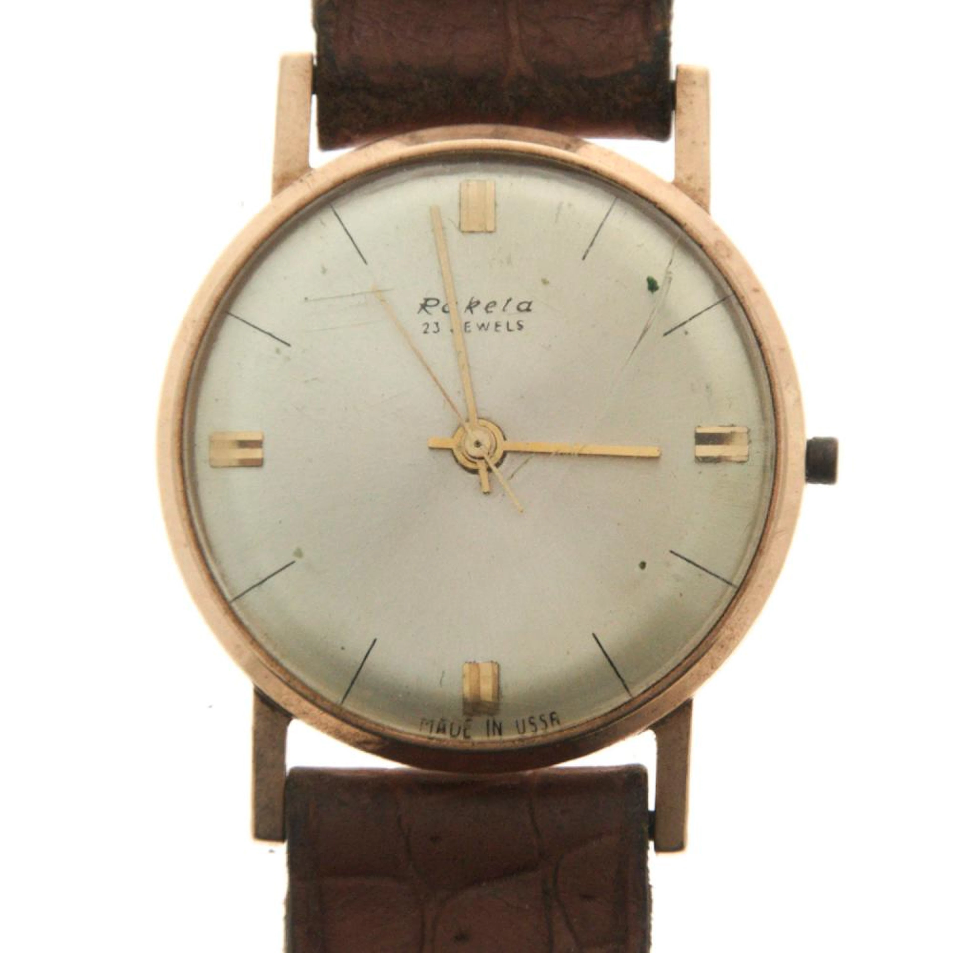 Raketa 14k Gold Wrist Watch, Russia.
