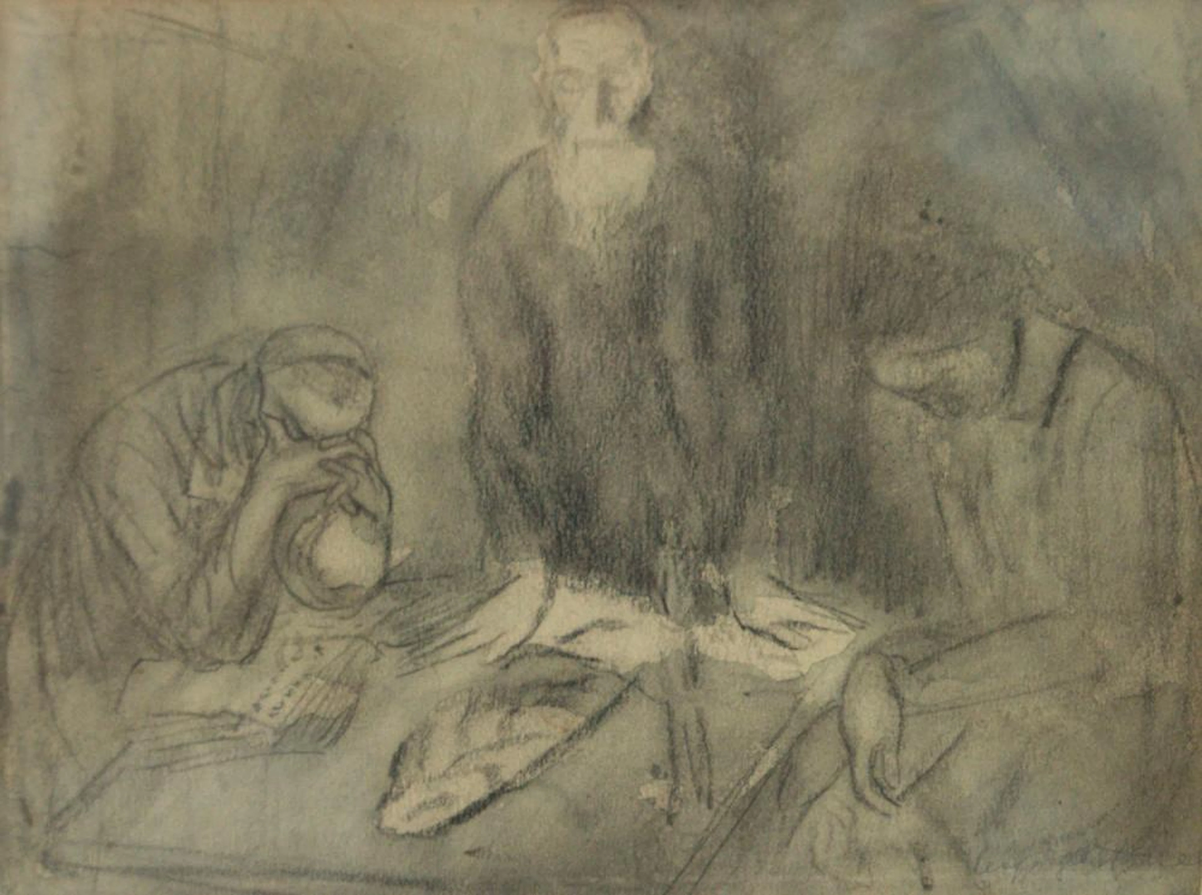 Leopold Gottlieb (Polish, 1879-1933) - Watercolor and Pencil on Paper.