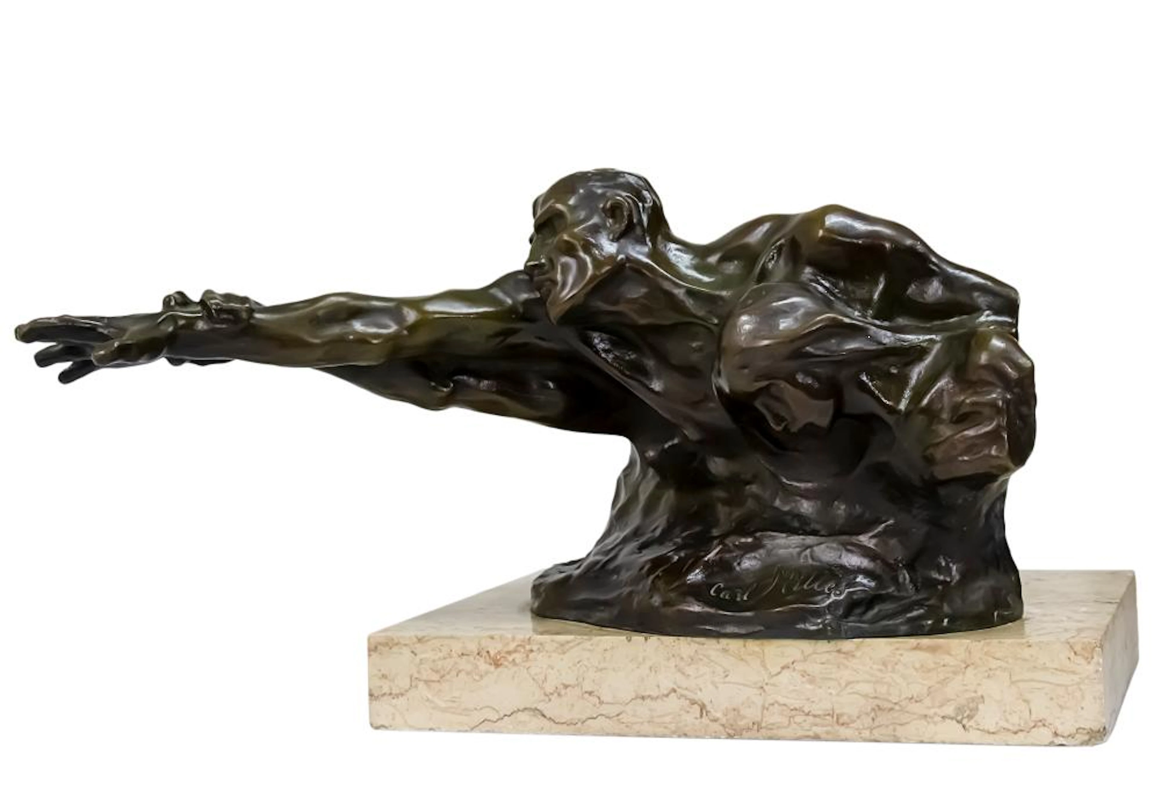 CARL MILLES (SWEDISH, 1875-1955) - STRUGGLE FOR EXISTENCE, BRONZE SCULPTURE.