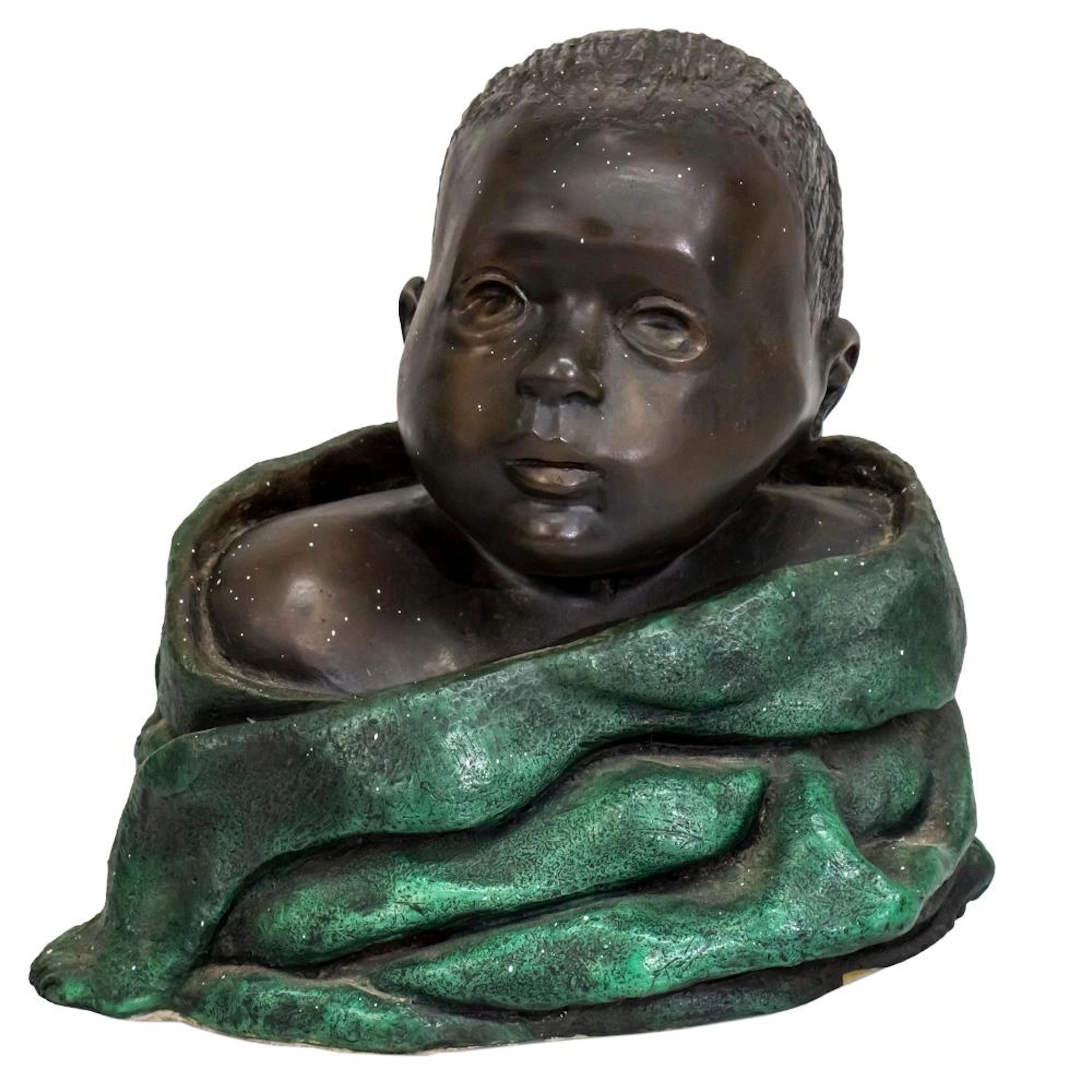 OMRI AMRANI (ISRAELI / AMERICAN, B.1954) - BABY, BRONZE SCULPTURE.