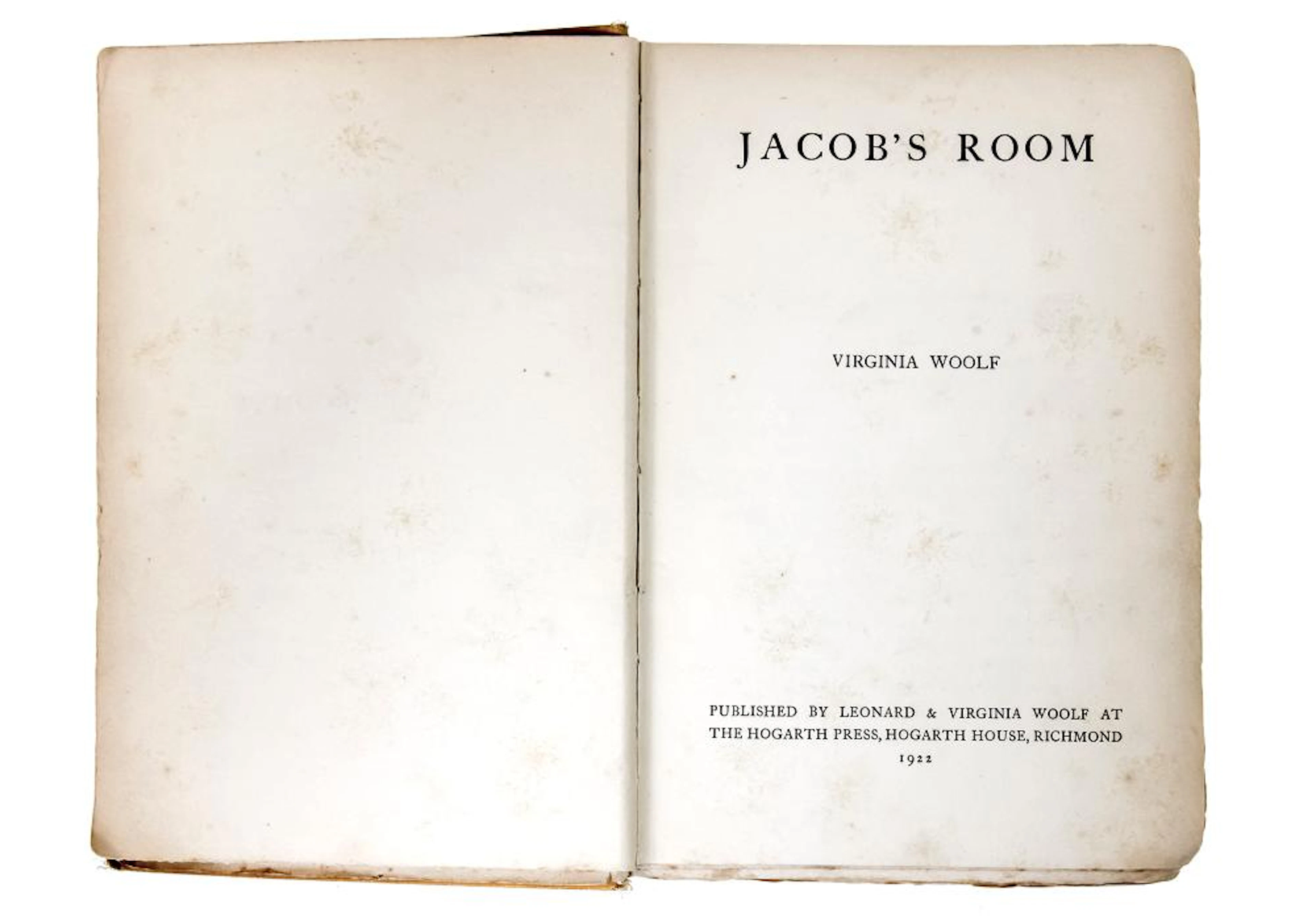 VIRGINIA WOOLF - JACOB'S ROOM, FIRST EDITION, 1922.