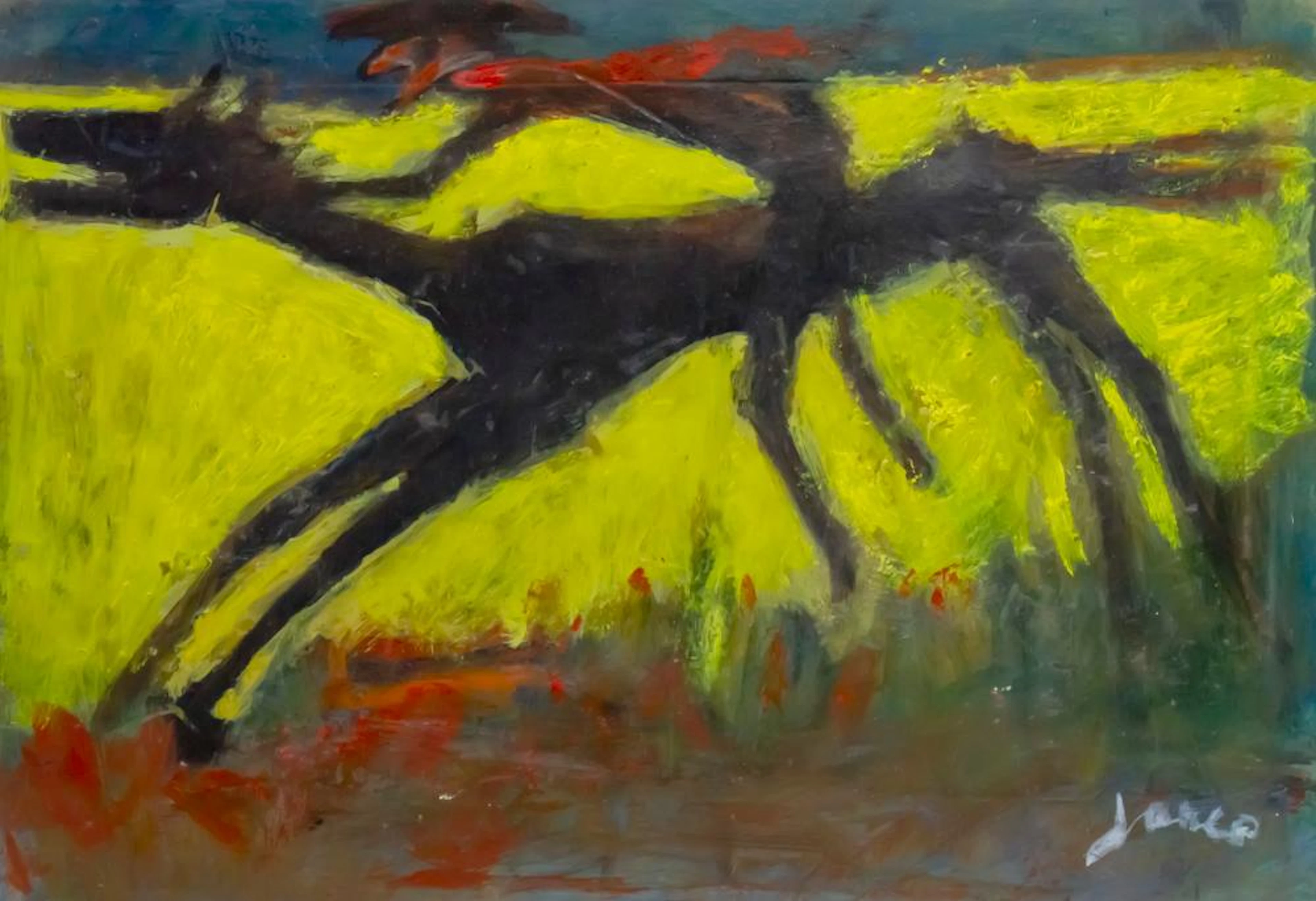 MARCEL JANCO (ROMANIAN / ISRAELI, 1895-1984) - DON QUIXOTE, OIL ON BOARD.