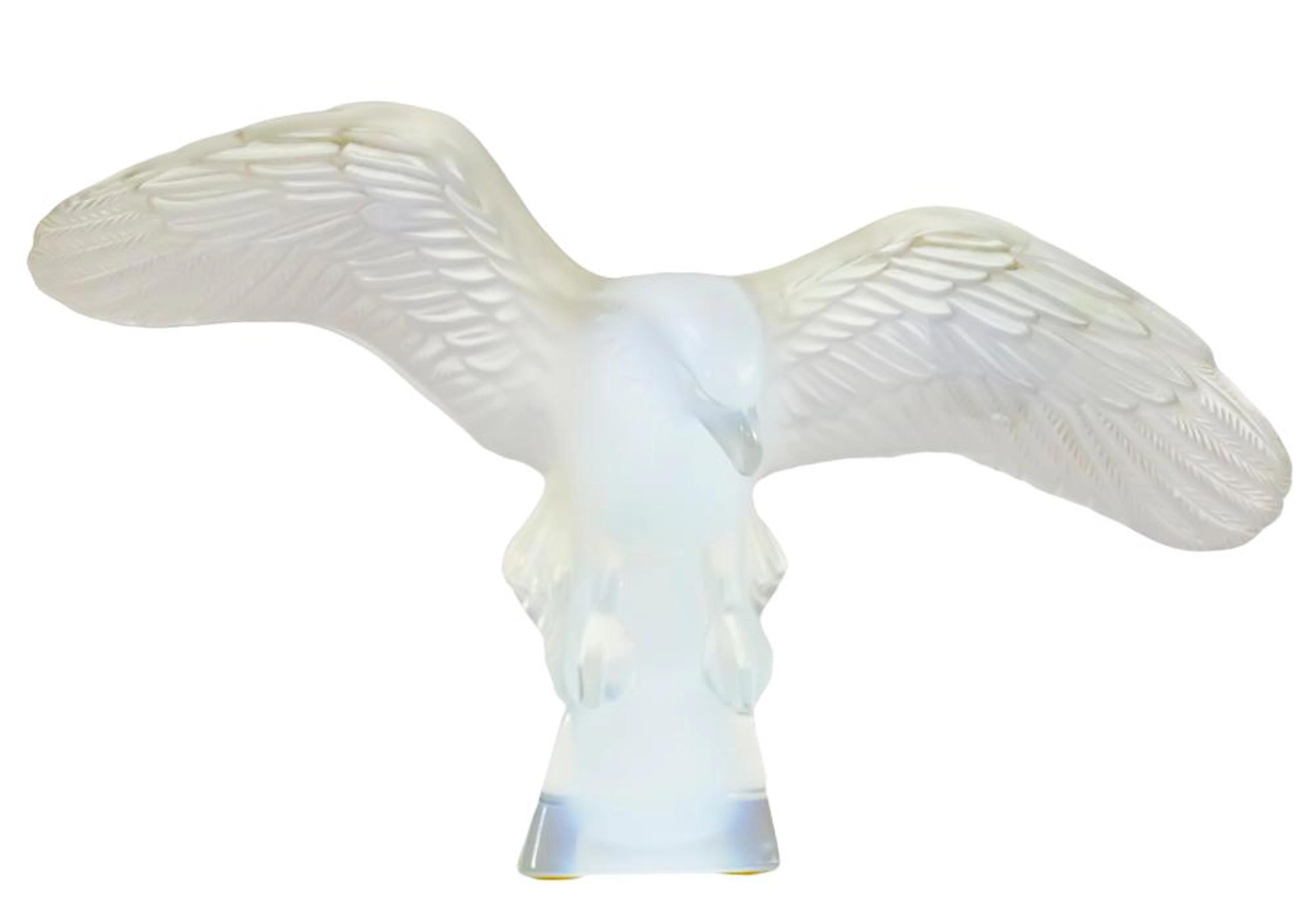 LALIQUE OPALESCENT GLASS EAGLE SCULPTURE, FRANCE, 20TH CENTURY.