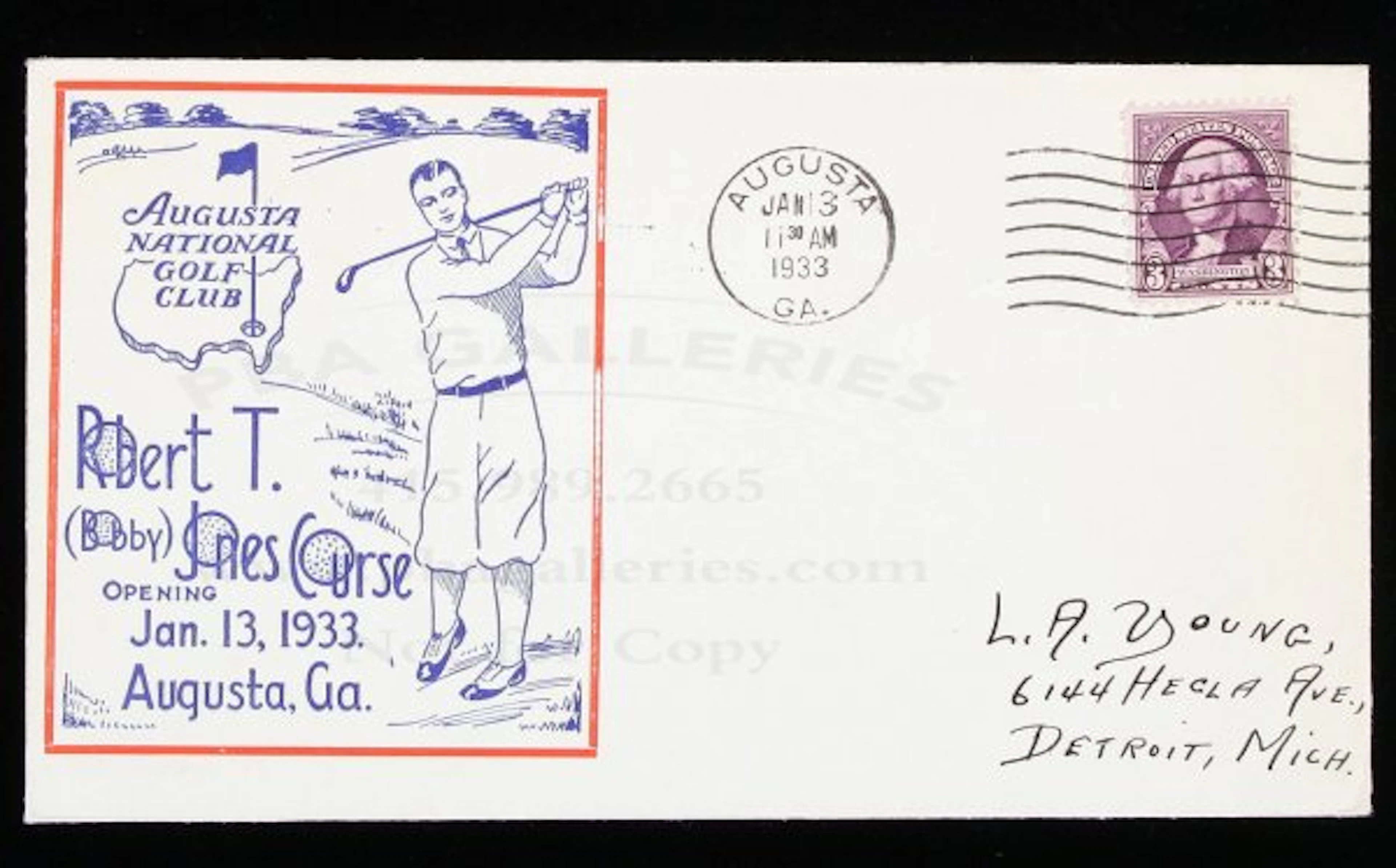 1160: Augusta National cachet first-day issue, 1933
