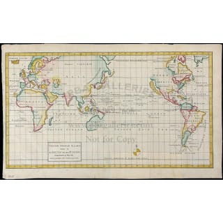 400: Tirion Map of World with Calif. an Island 1750